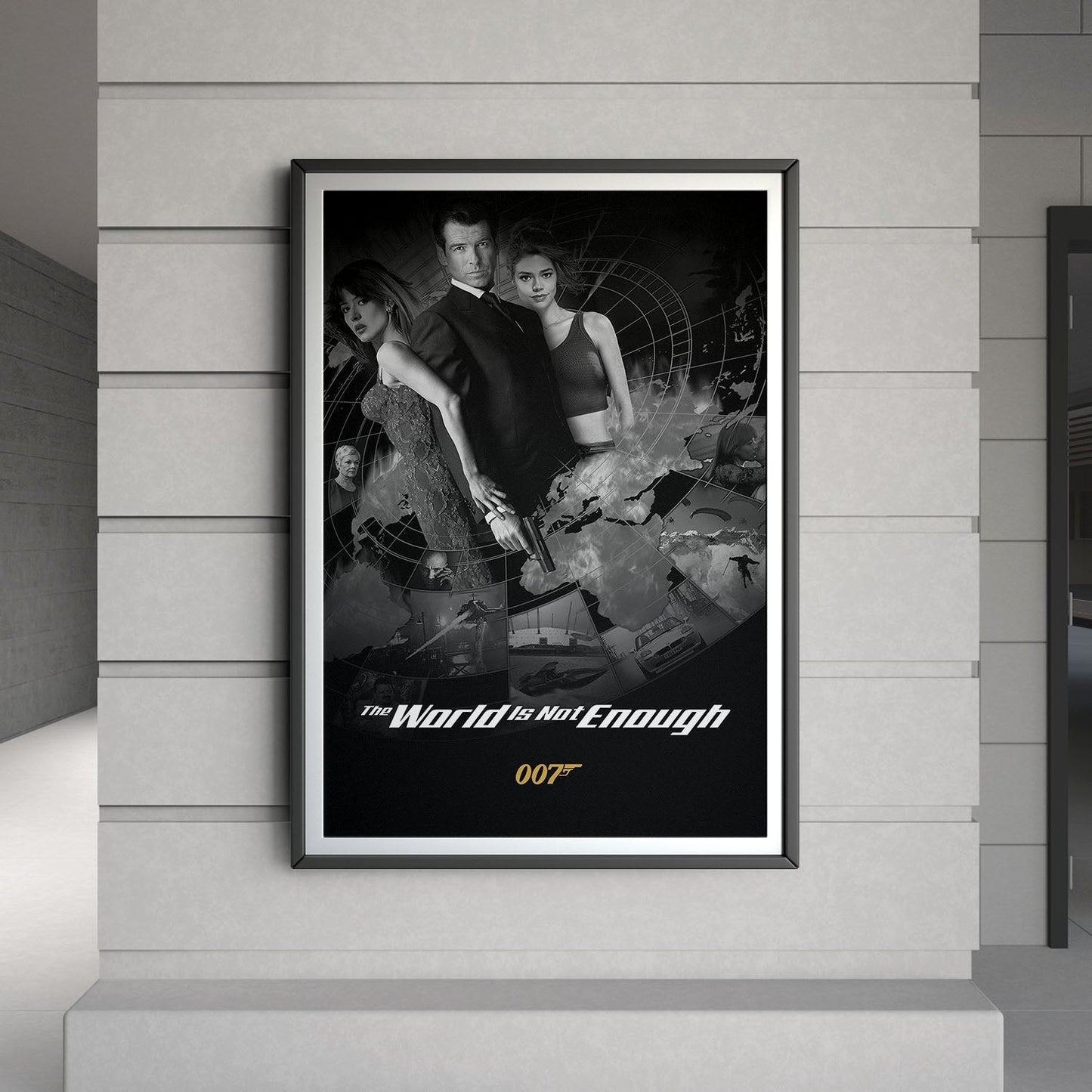 Flex Designs Poster The World Is Not Enough B&W 8 x 10" Home Goods - Movie 1999 Movie Poster