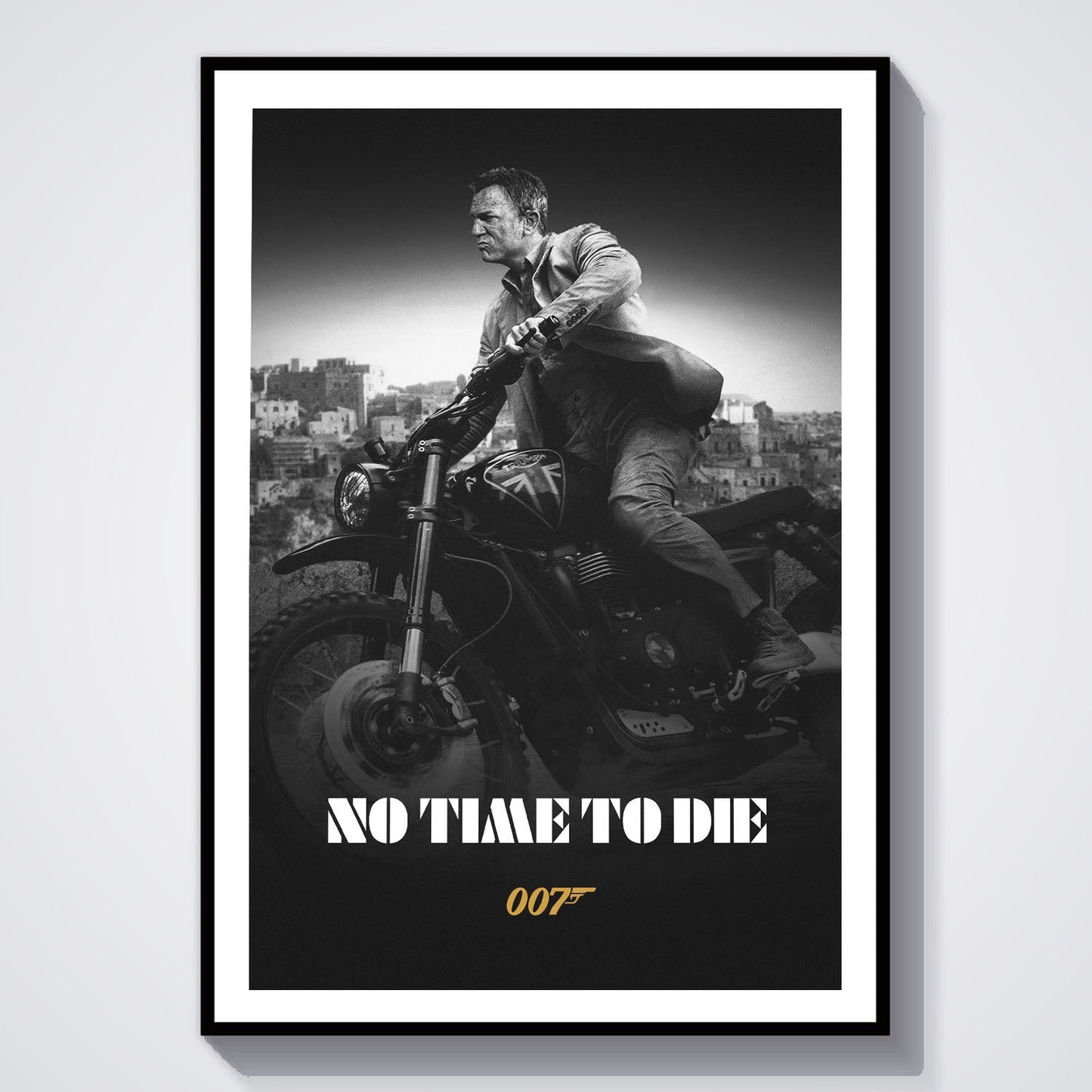 Flex Designs Poster No Time to Die B&W 8 x 10" Home Goods - Movie 2021 Movie Poster