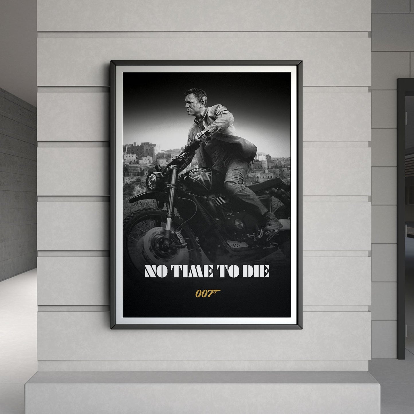 Flex Designs Poster No Time to Die B&W 8 x 10" Home Goods - Movie 2021 Movie Poster