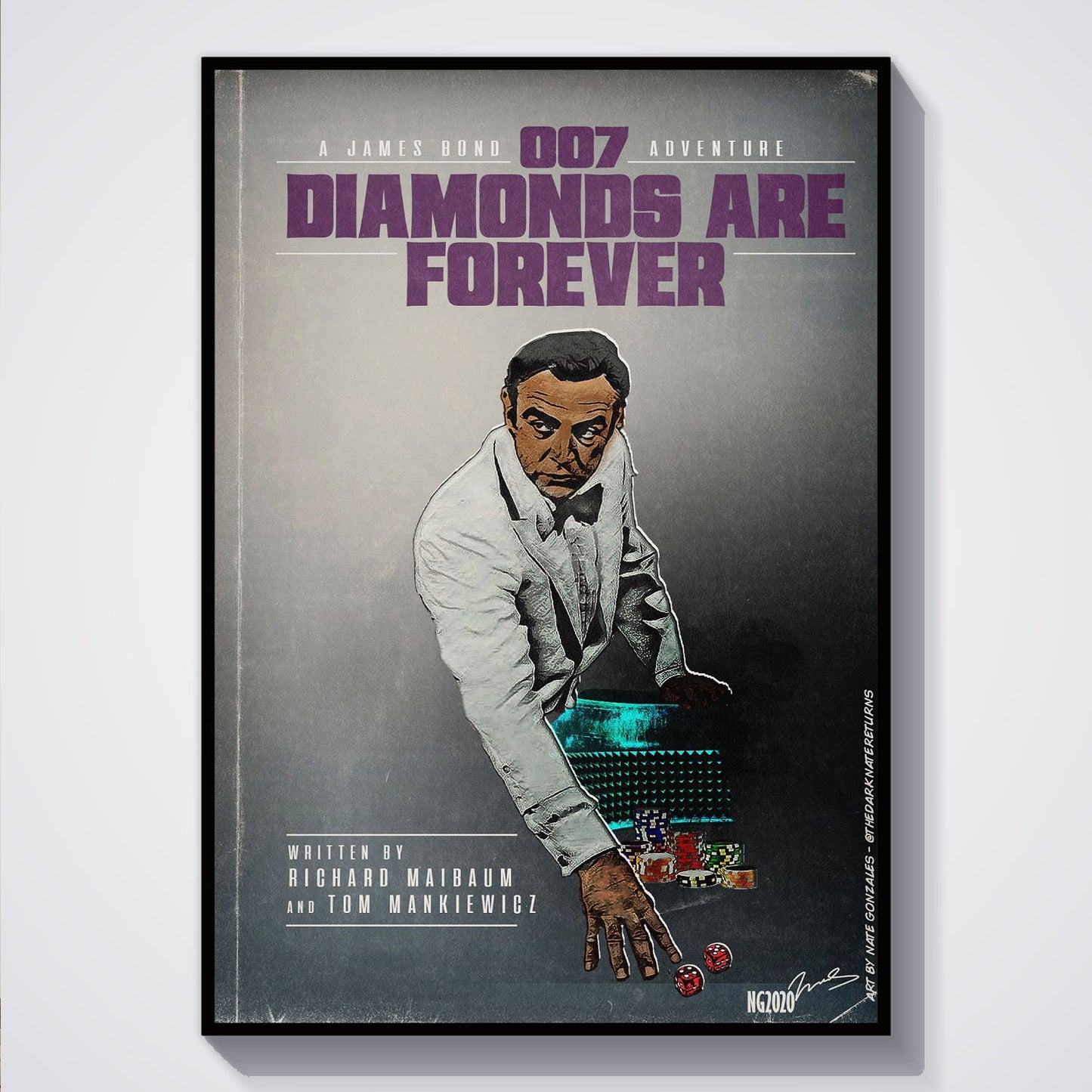 Flex Designs Poster Diamonds Are Forever Minimalist 5 x 7" Home Goods - Movie 1971 Movie Poster