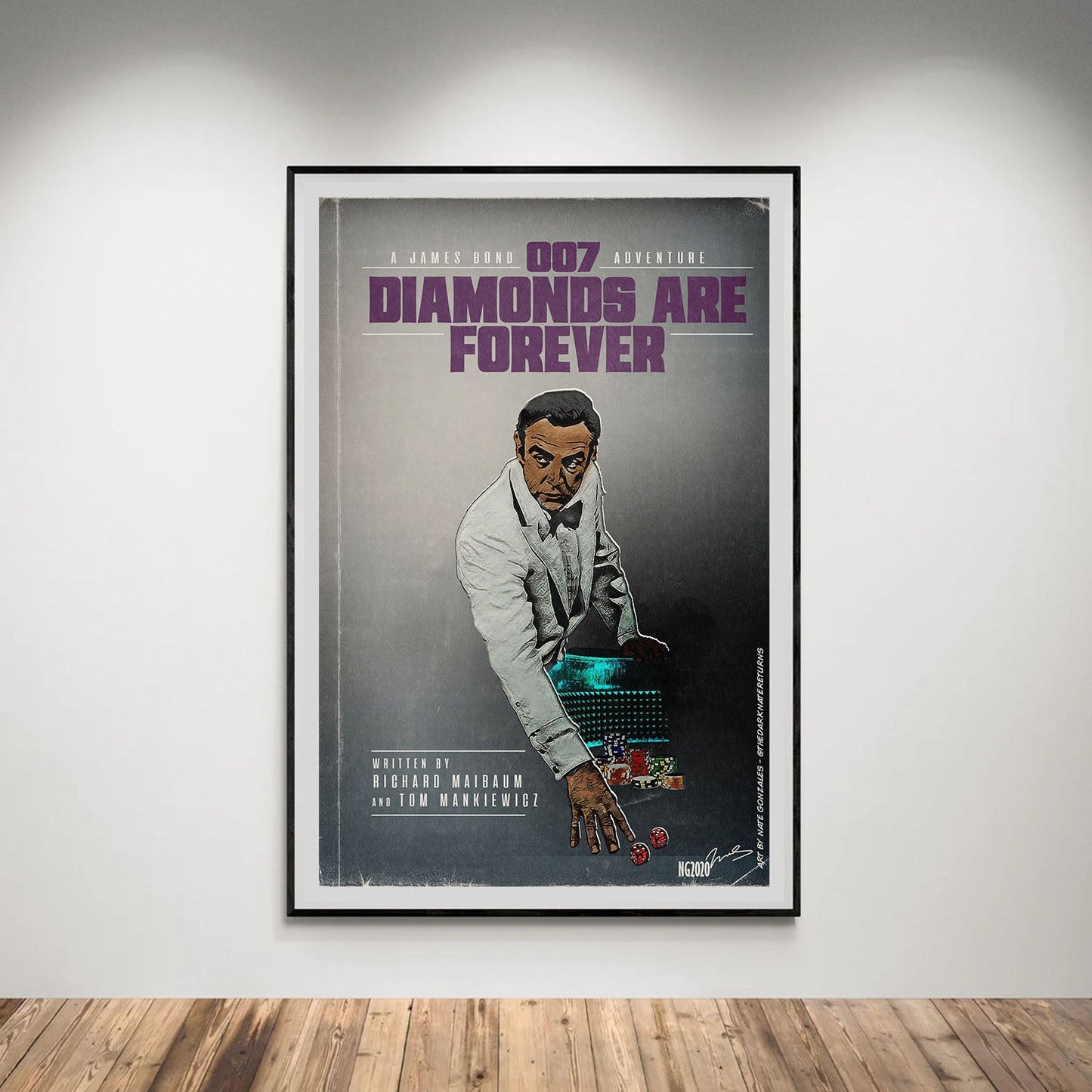 Flex Designs Poster Diamonds Are Forever Minimalist 5 x 7" Home Goods - Movie 1971 Movie Poster