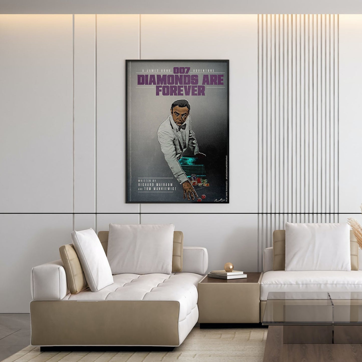 Flex Designs Poster Diamonds Are Forever Minimalist 5 x 7" Home Goods - Movie 1971 Movie Poster