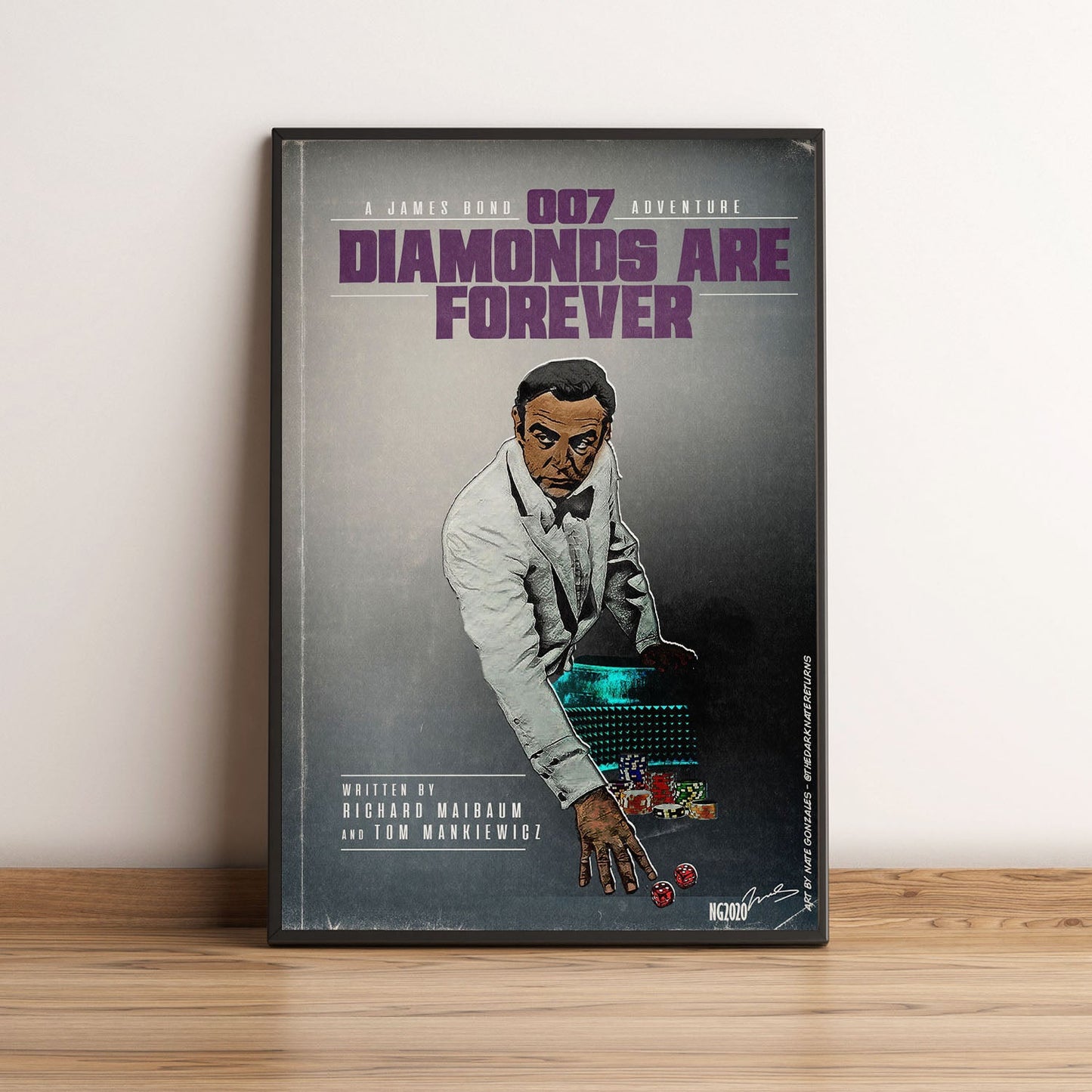 Flex Designs Poster Diamonds Are Forever Minimalist 5 x 7" Home Goods - Movie 1971 Movie Poster