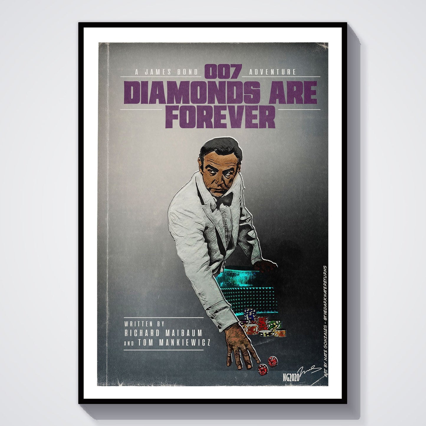 Flex Designs Poster Diamonds Are Forever Minimalist 8 x 10" Home Goods - Movie 1971 Movie Poster