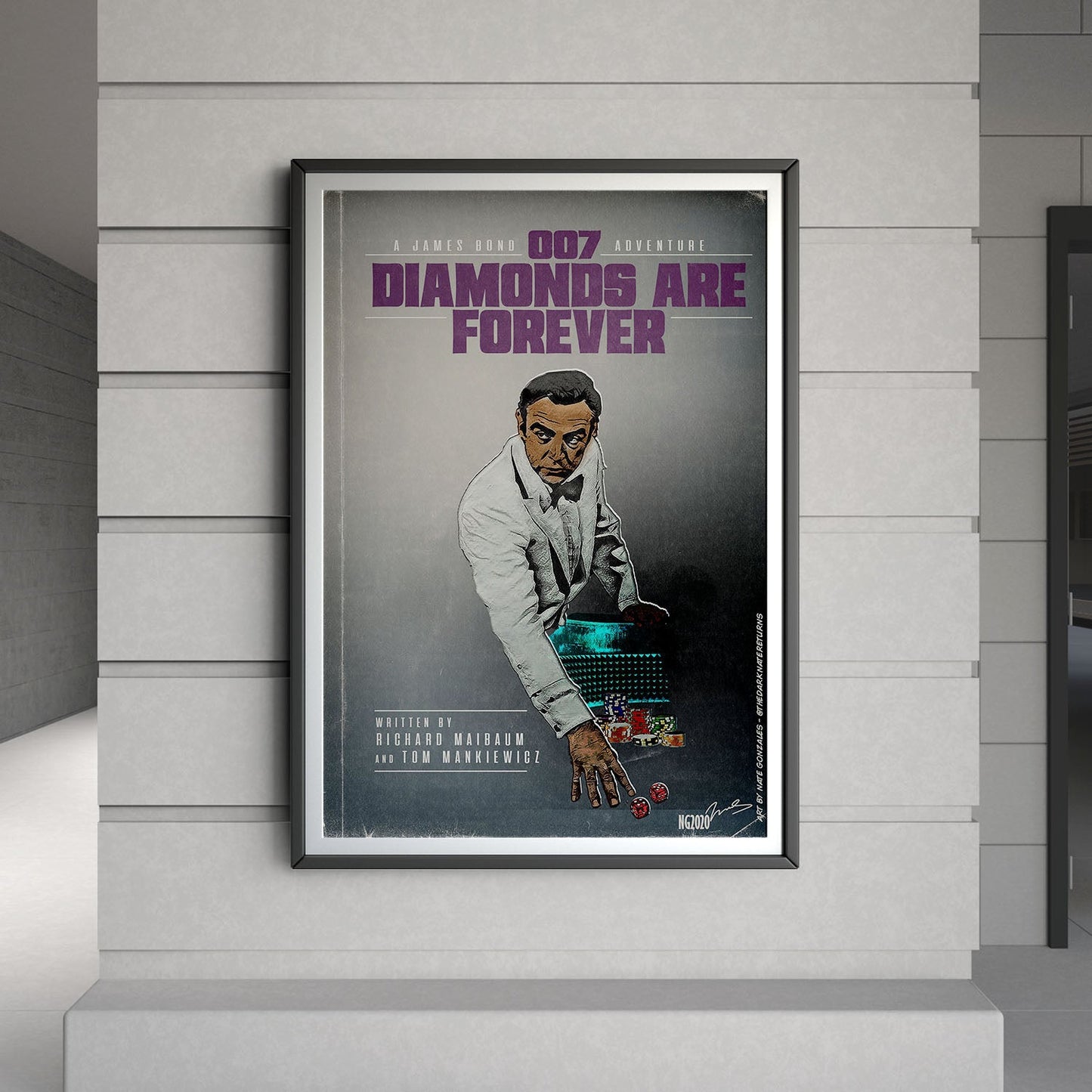 Flex Designs Poster Diamonds Are Forever Minimalist 8 x 10" Home Goods - Movie 1971 Movie Poster