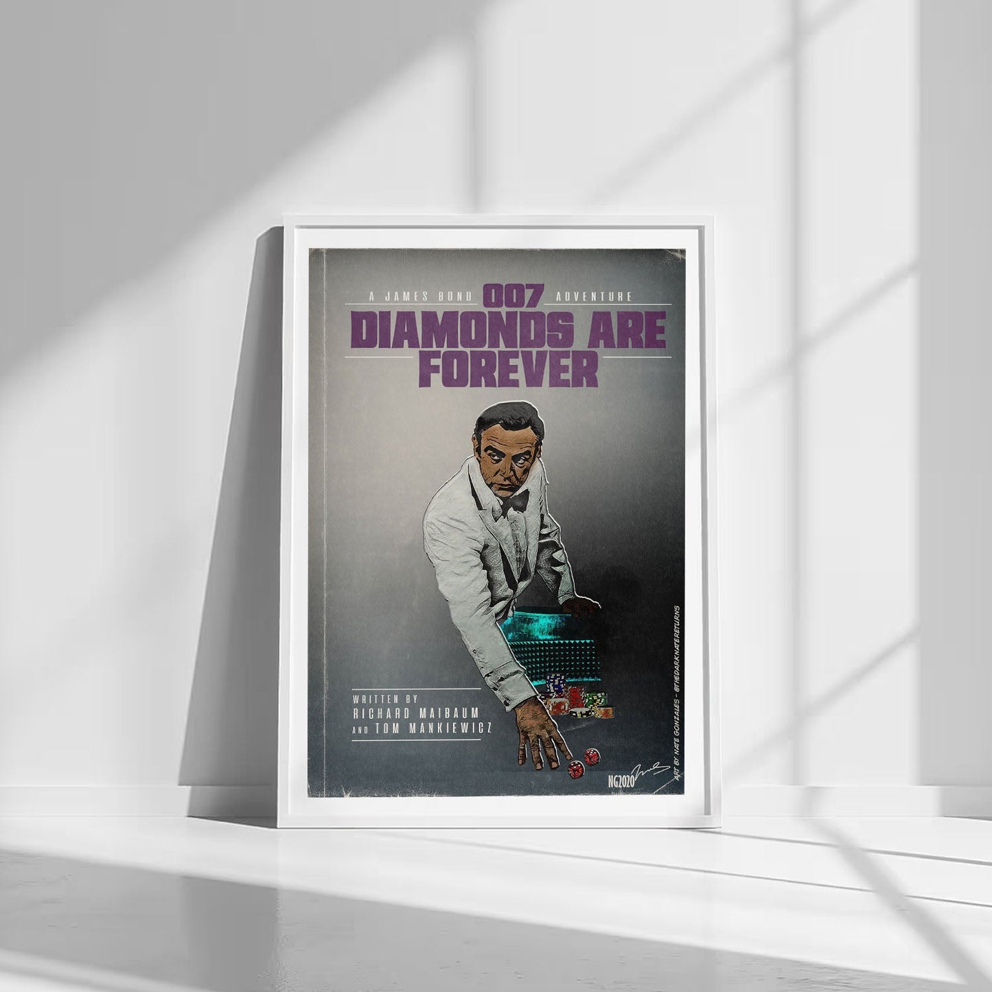 Flex Designs Poster Diamonds Are Forever Minimalist 8 x 10" Home Goods - Movie 1971 Movie Poster
