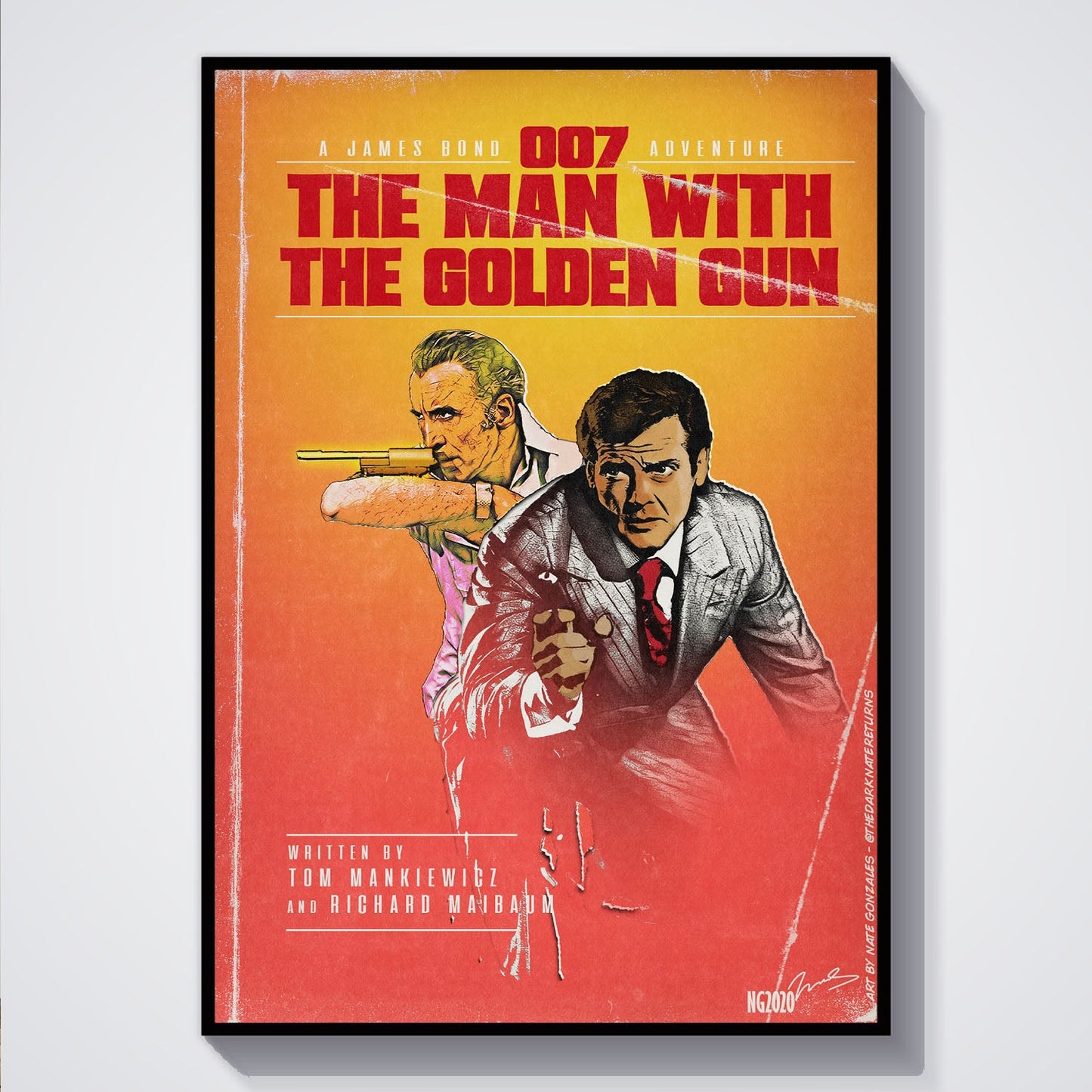 Flex Designs Poster The Man with the Golden Gun Minimalist 5 x 7" Home Goods - Movie 1974 Movie Poster