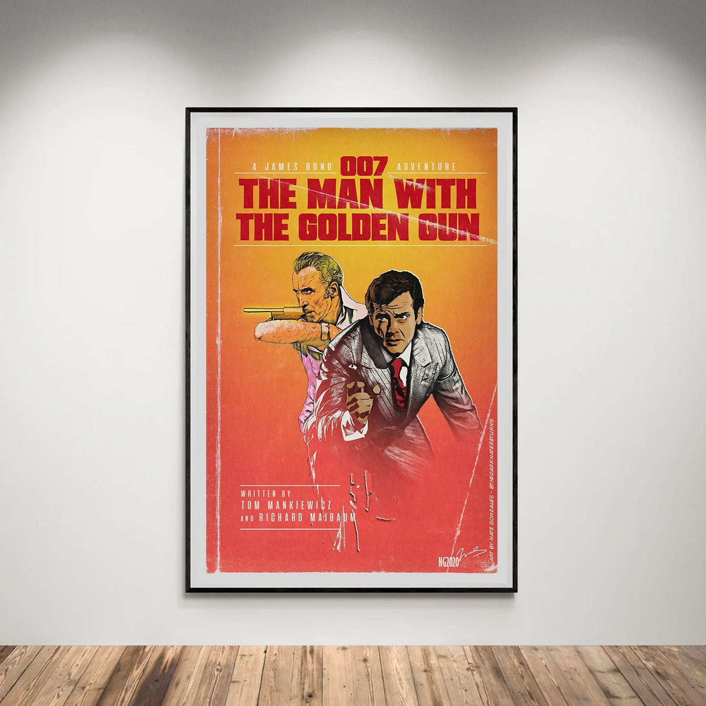 Flex Designs Poster The Man with the Golden Gun Minimalist 5 x 7" Home Goods - Movie 1974 Movie Poster