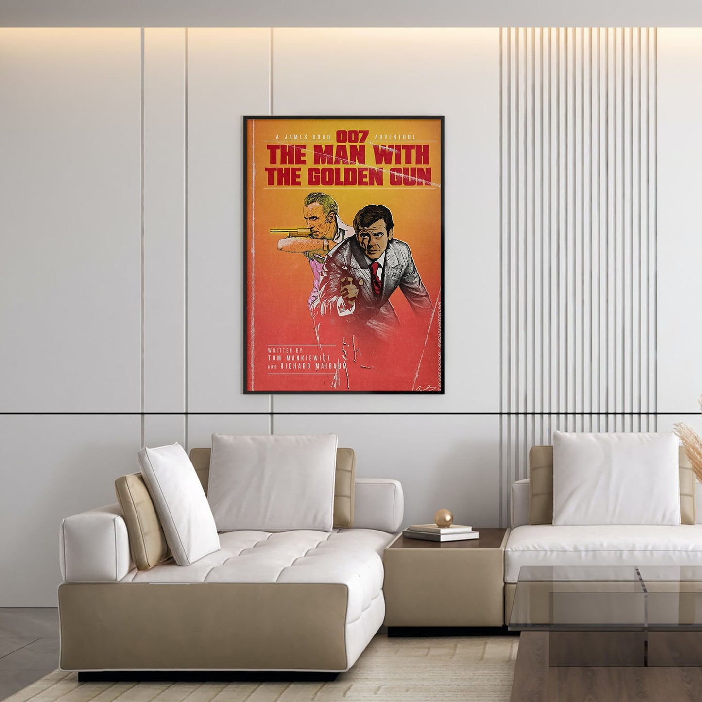 Flex Designs Poster The Man with the Golden Gun Minimalist 5 x 7" Home Goods - Movie 1974 Movie Poster