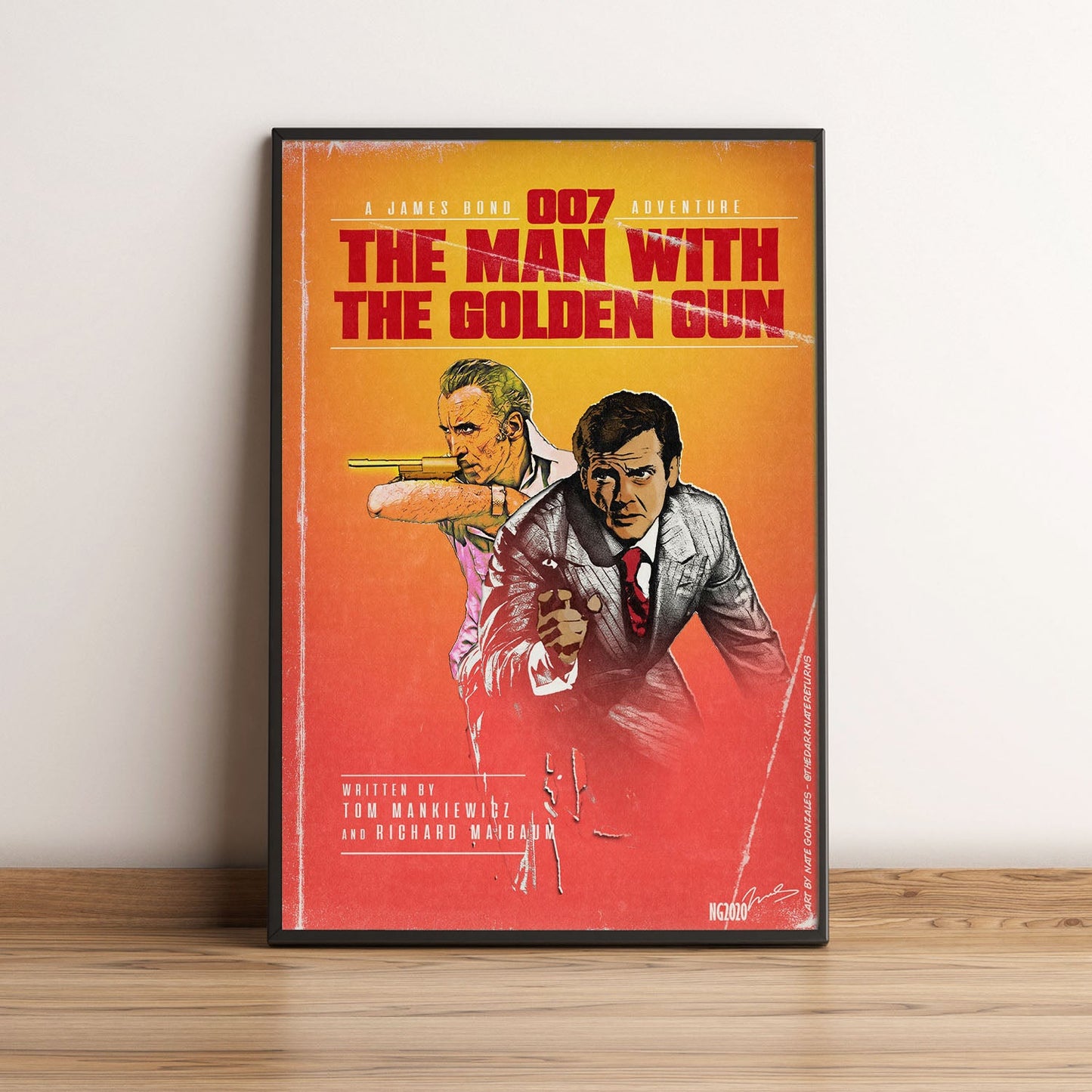 Flex Designs Poster The Man with the Golden Gun Minimalist 5 x 7" Home Goods - Movie 1974 Movie Poster