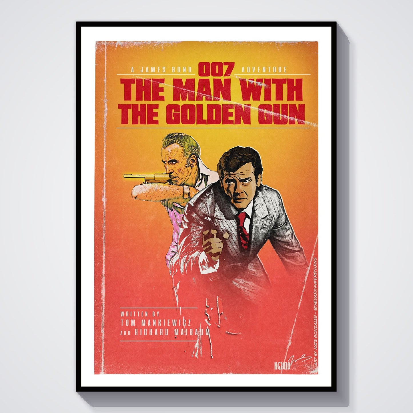 Flex Designs Poster The Man with the Golden Gun Minimalist 8 x 10" Home Goods - Movie 1974 Movie Poster