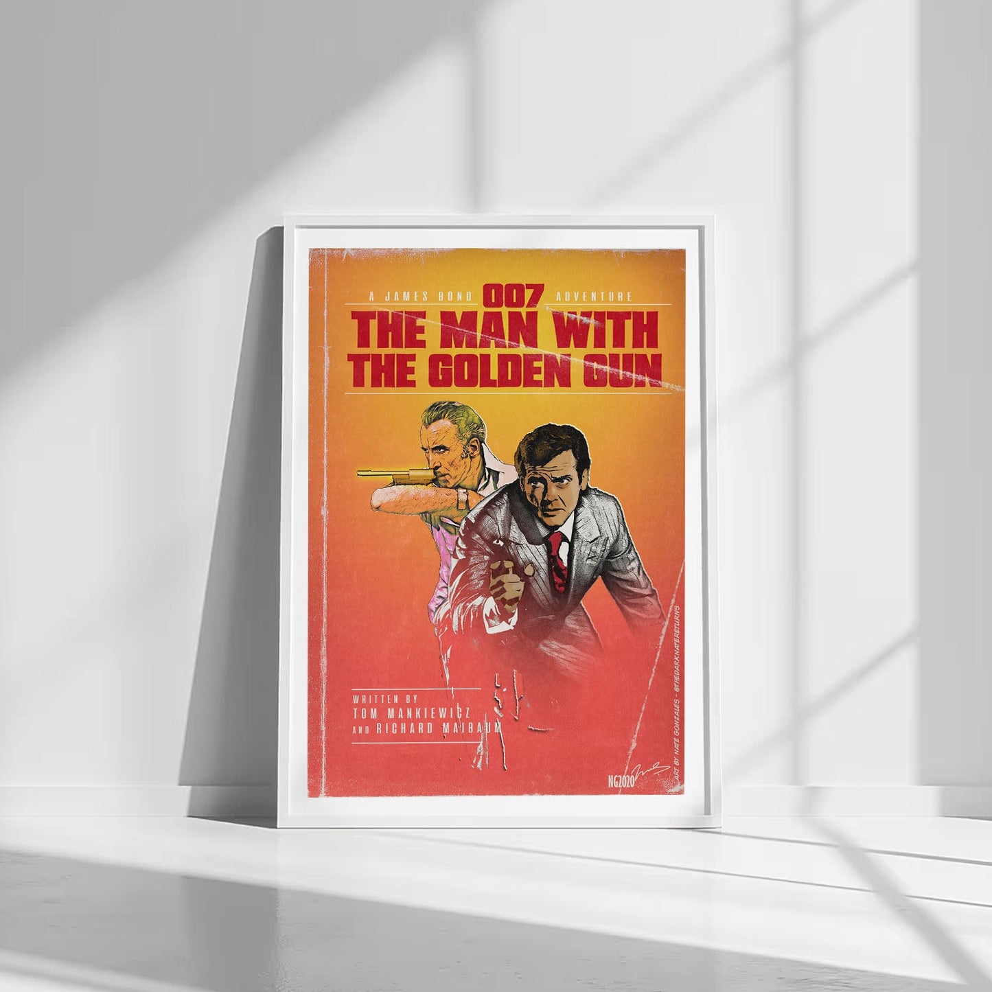 Flex Designs Poster The Man with the Golden Gun Minimalist 8 x 10" Home Goods - Movie 1974 Movie Poster