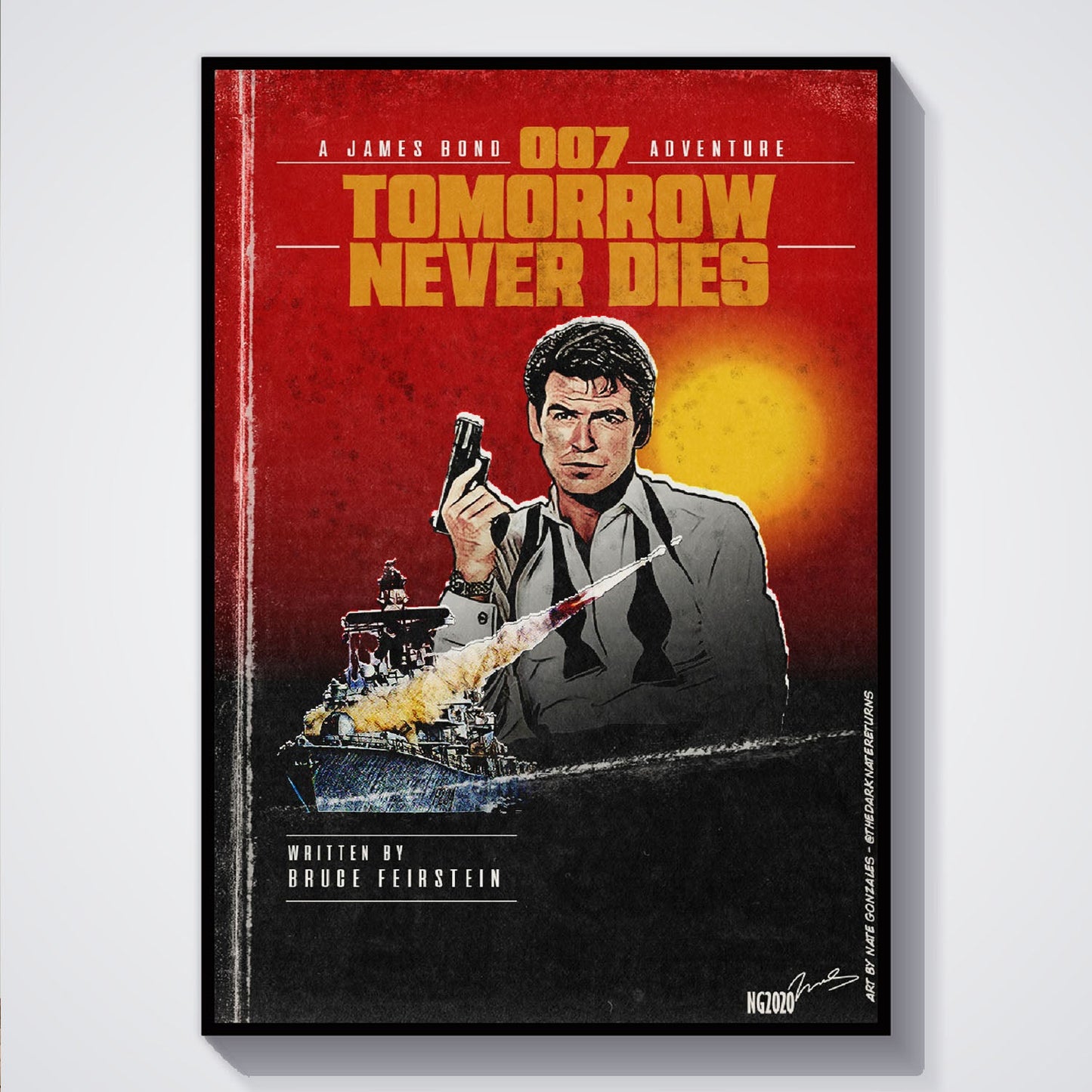 Flex Designs Poster Tomorrow Never Dies Minimalist 5 x 7" Home Goods - Movie 1997 Movie Poster