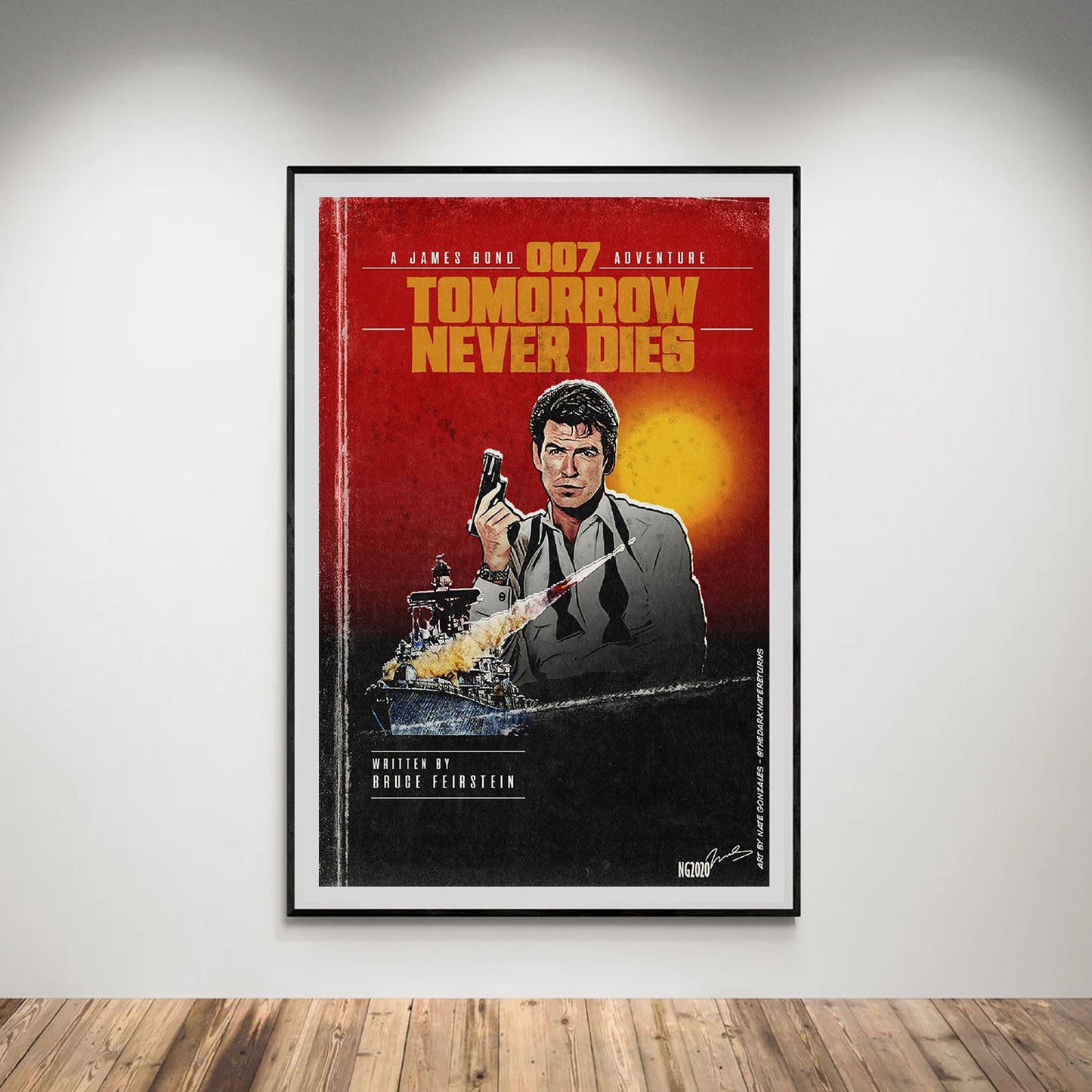 Flex Designs Poster Tomorrow Never Dies Minimalist 5 x 7" Home Goods - Movie 1997 Movie Poster