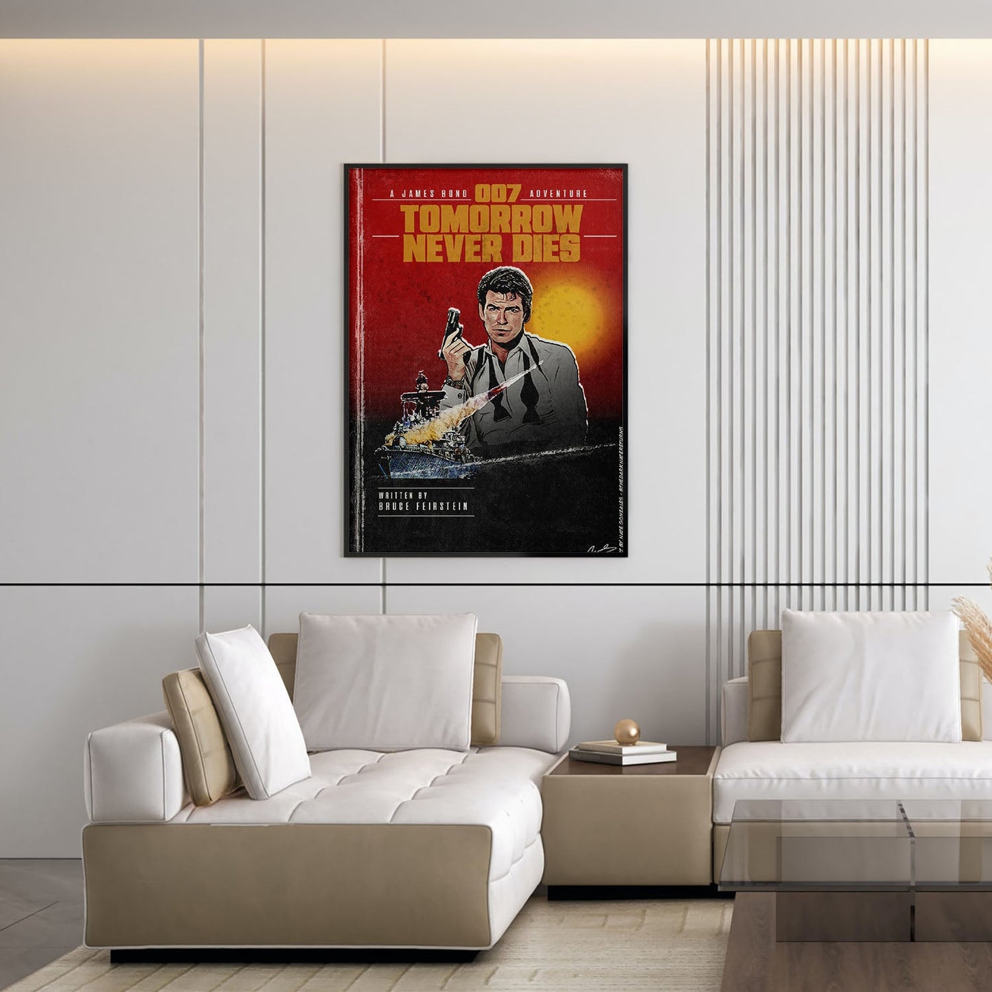 Flex Designs Poster Tomorrow Never Dies Minimalist 5 x 7" Home Goods - Movie 1997 Movie Poster