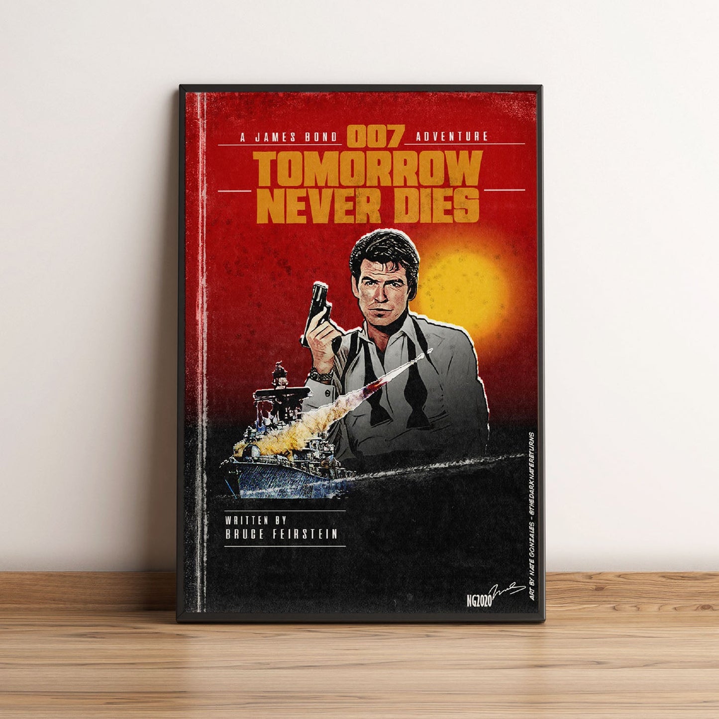 Flex Designs Poster Tomorrow Never Dies Minimalist 5 x 7" Home Goods - Movie 1997 Movie Poster