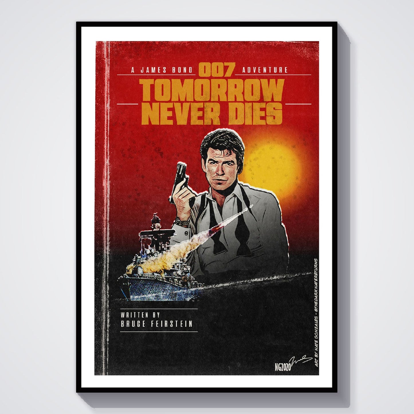 Flex Designs Poster Tomorrow Never Dies Minimalist 8 x 10" Home Goods - Movie 1997 Movie Poster