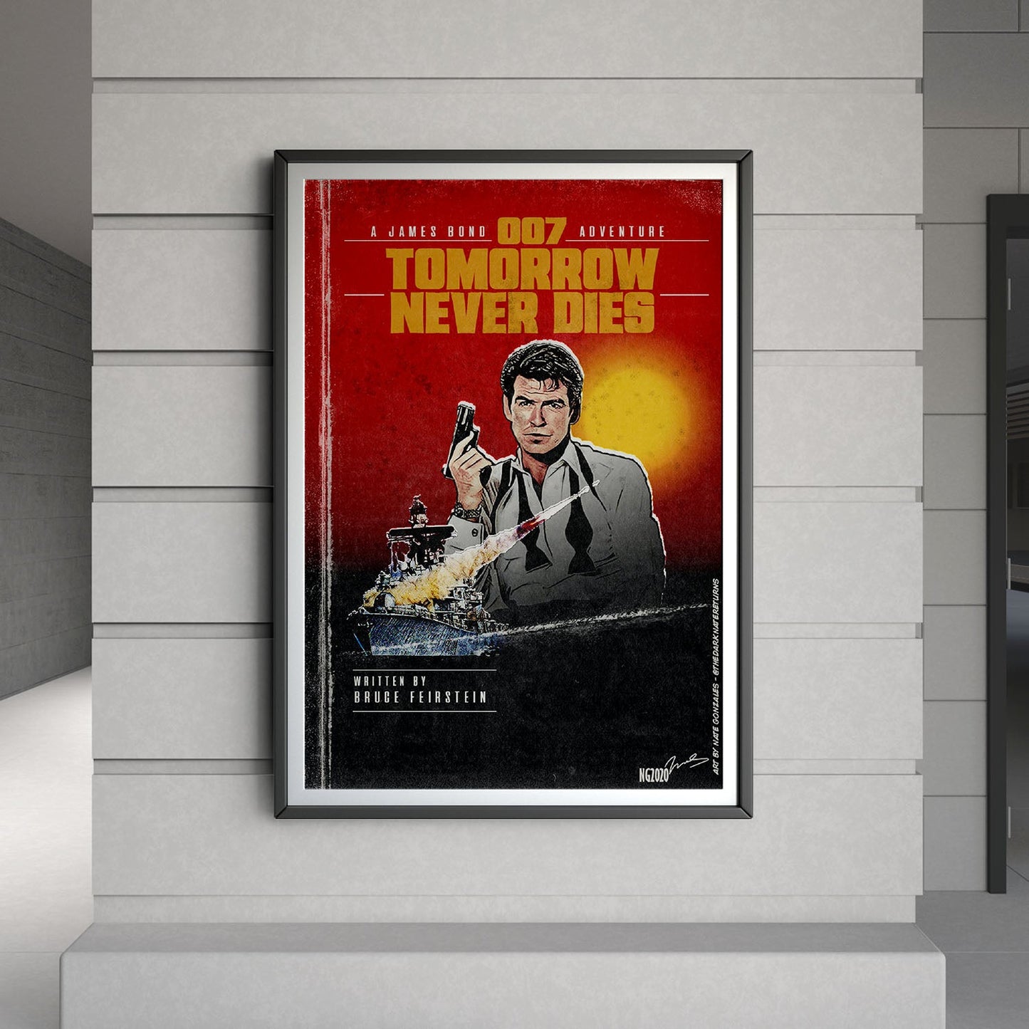 Flex Designs Poster Tomorrow Never Dies Minimalist 8 x 10" Home Goods - Movie 1997 Movie Poster