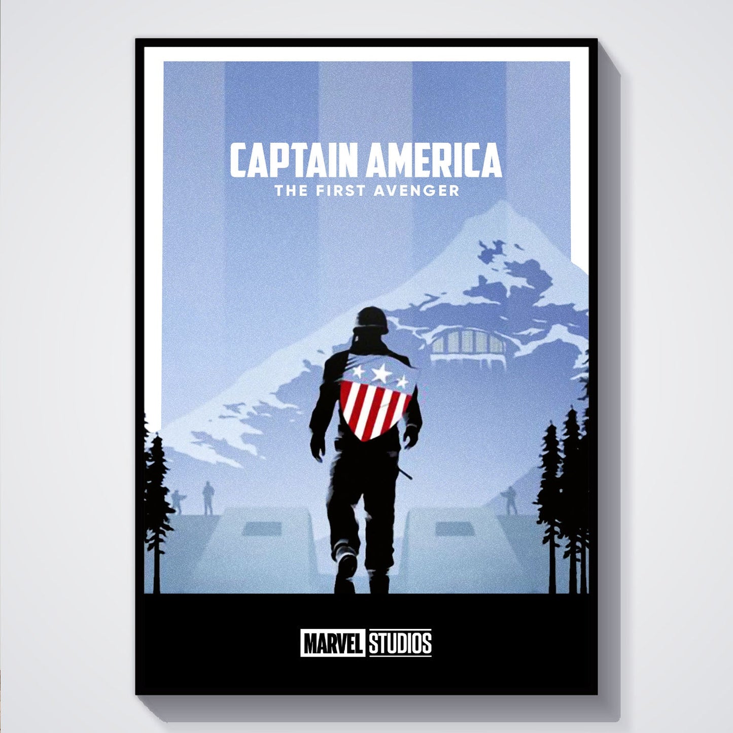 Flex Designs Poster Captain America The First Avenger Minimalist 5 x 7" Home Goods - Movie 2011 Movie Poster