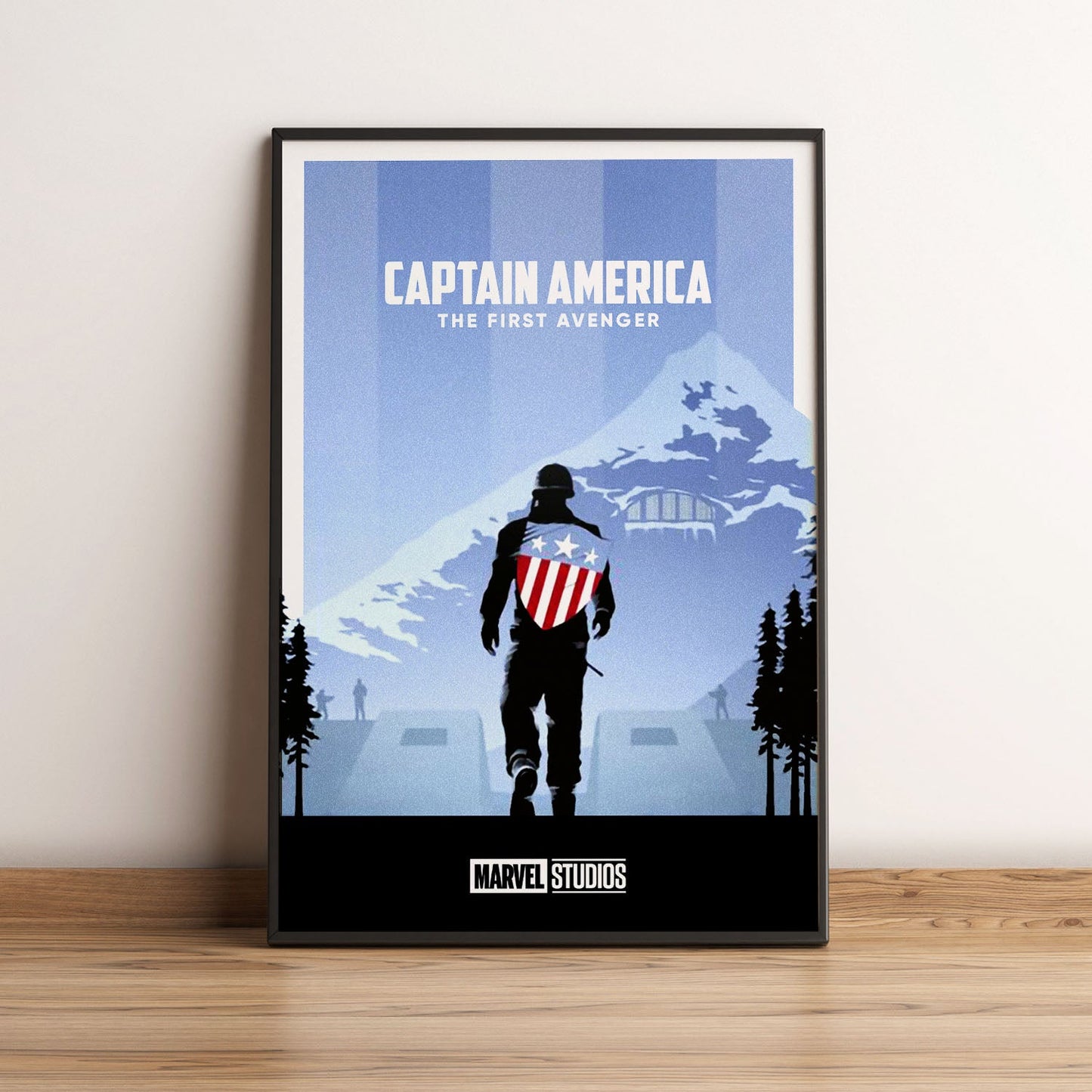 Flex Designs Poster Captain America The First Avenger Minimalist 5 x 7" Home Goods - Movie 2011 Movie Poster