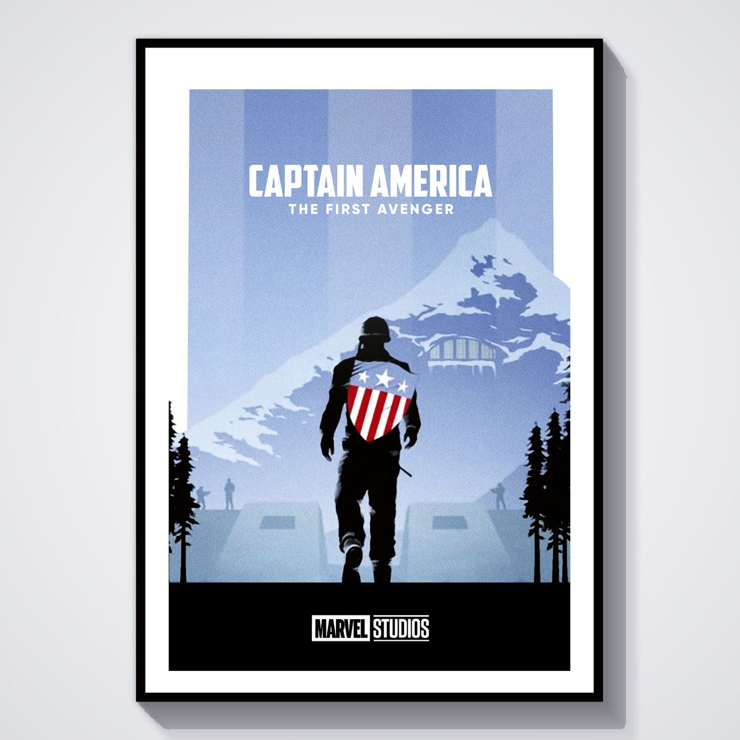 Flex Designs Poster Captain America The First Avenger Minimalist 8 x 10" Home Goods - Movie 2011 Movie Poster
