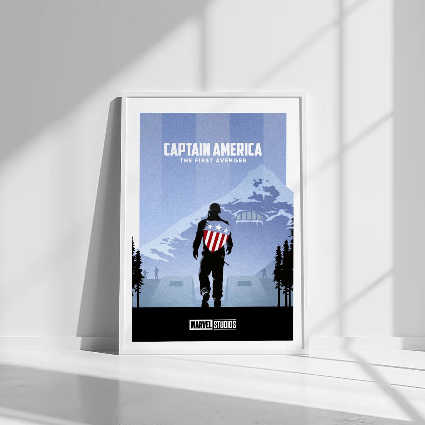 Flex Designs Poster Captain America The First Avenger Minimalist 8 x 10" Home Goods - Movie 2011 Movie Poster