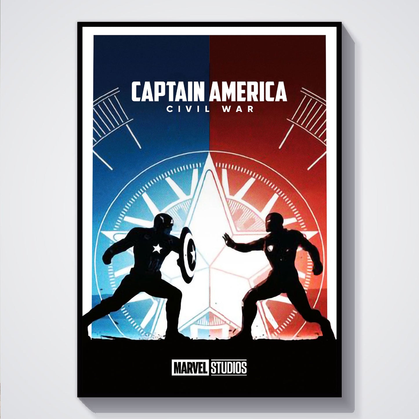 Flex Designs Poster Captain America Civil War Minimalist 5 x 7" Home Goods - Movie 2016 Movie Poster