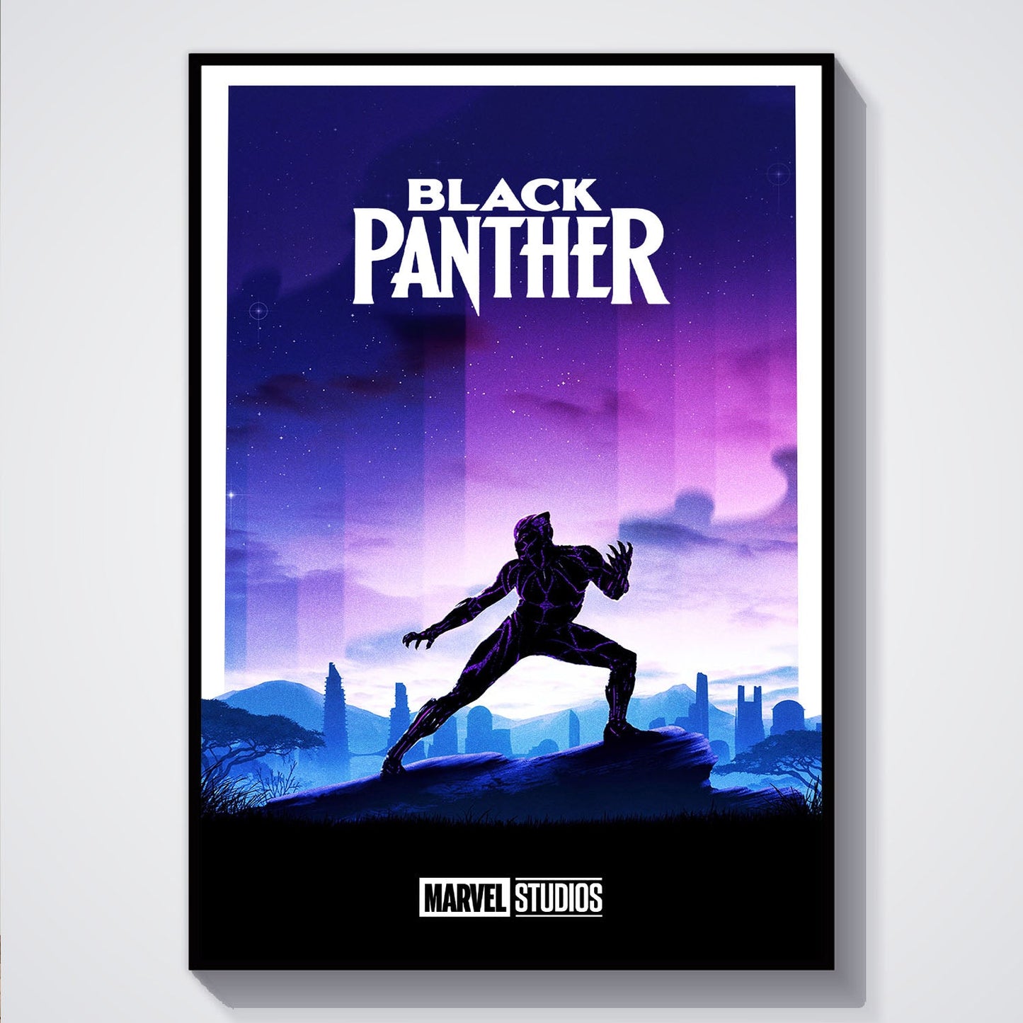 Flex Designs Poster Black Panther Minimalist 5 x 7" Home Goods - Movie 2018 Movie Poster