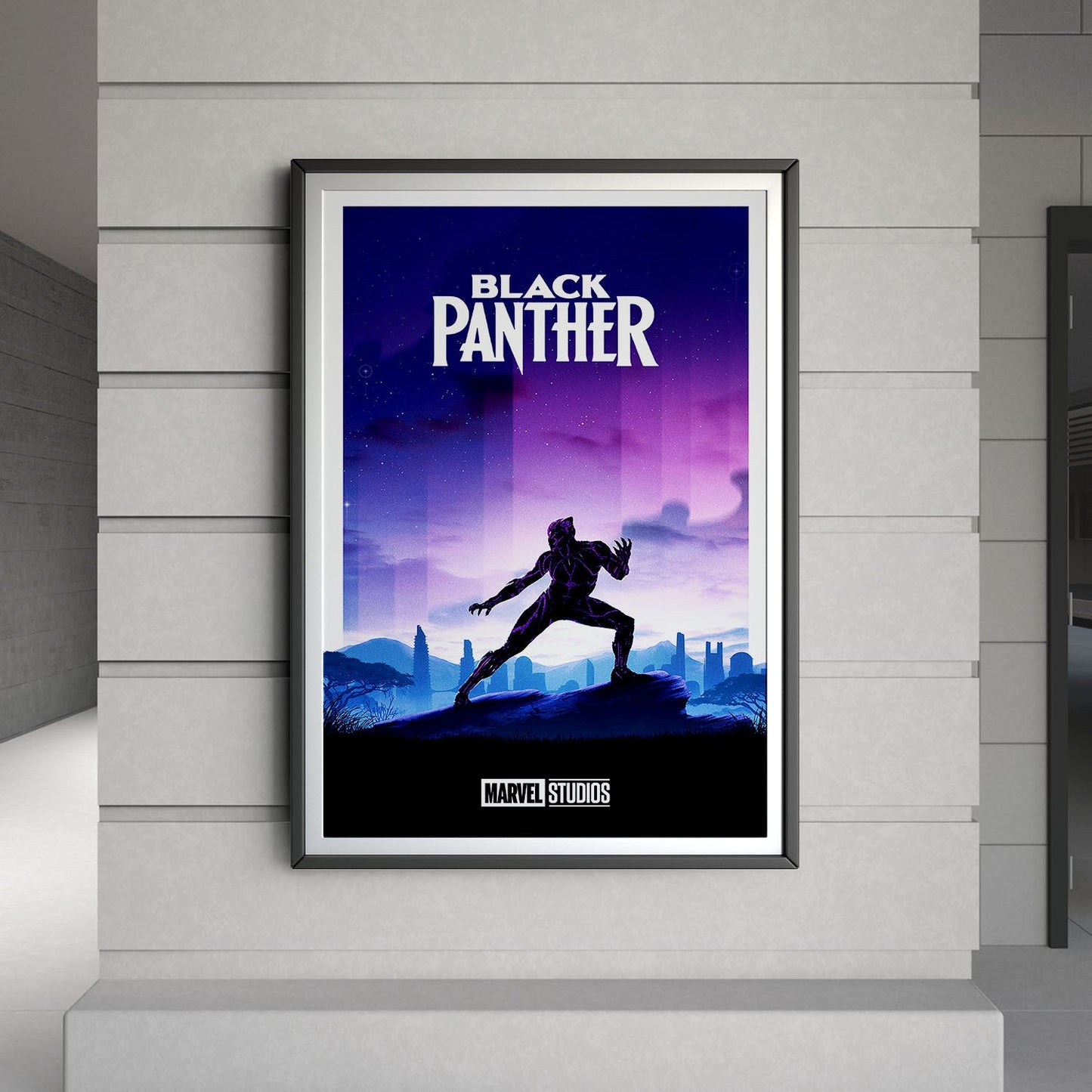 Flex Designs Poster Black Panther Minimalist 8 x 10" Home Goods - Movie 2018 Movie Poster
