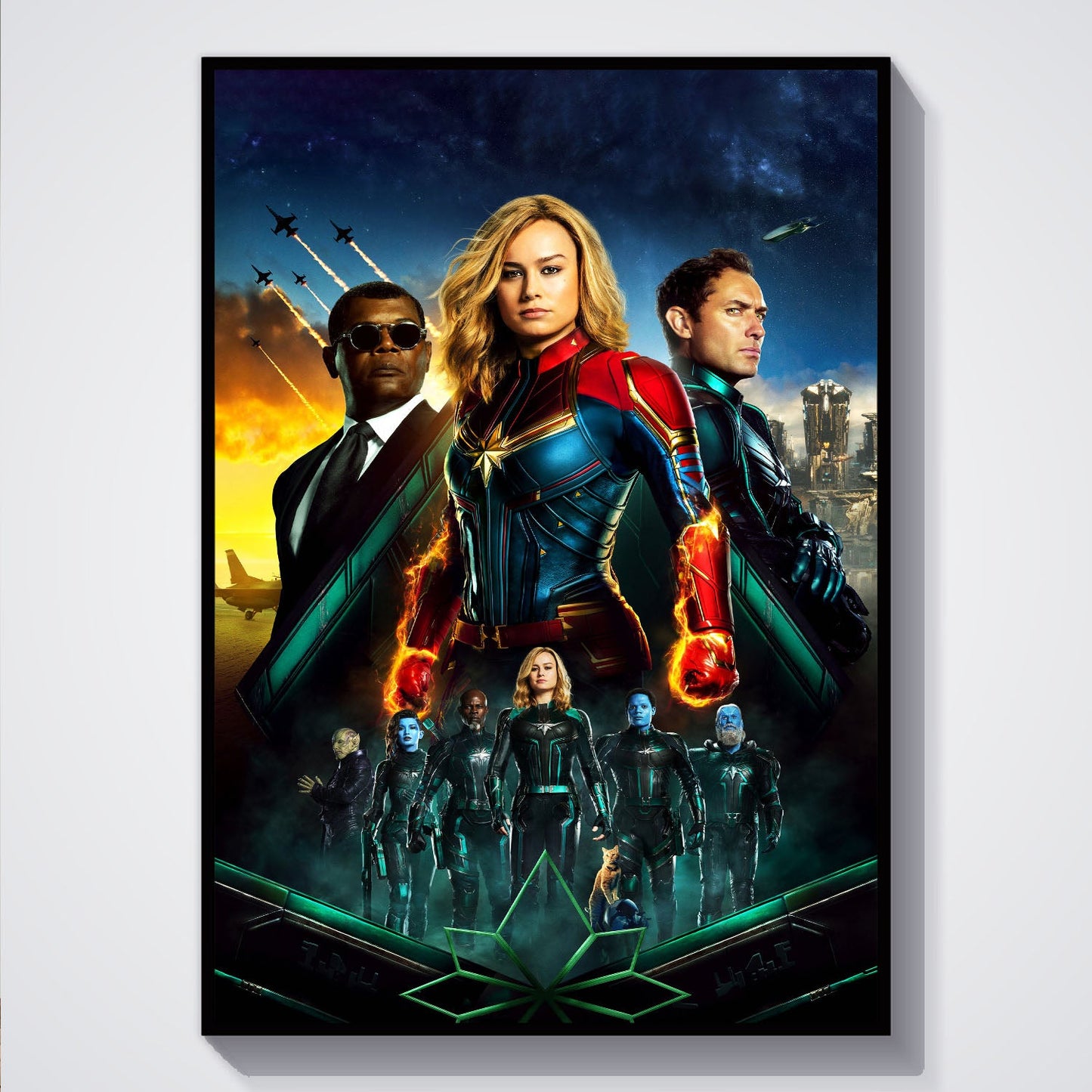 Flex Designs Poster Captain Marvel Textless 5 x 7" Home Goods - Movie 2019 Movie Poster