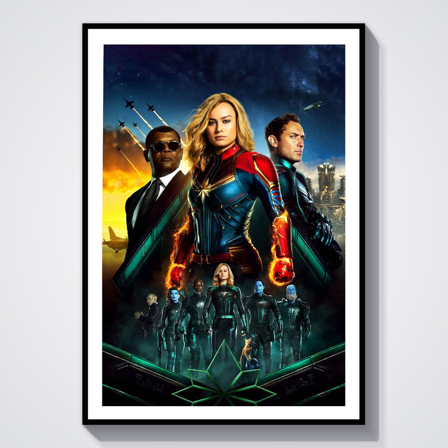 Flex Designs Poster Captain Marvel Textless 8 x 10" Home Goods - Movie 2019 Movie Poster