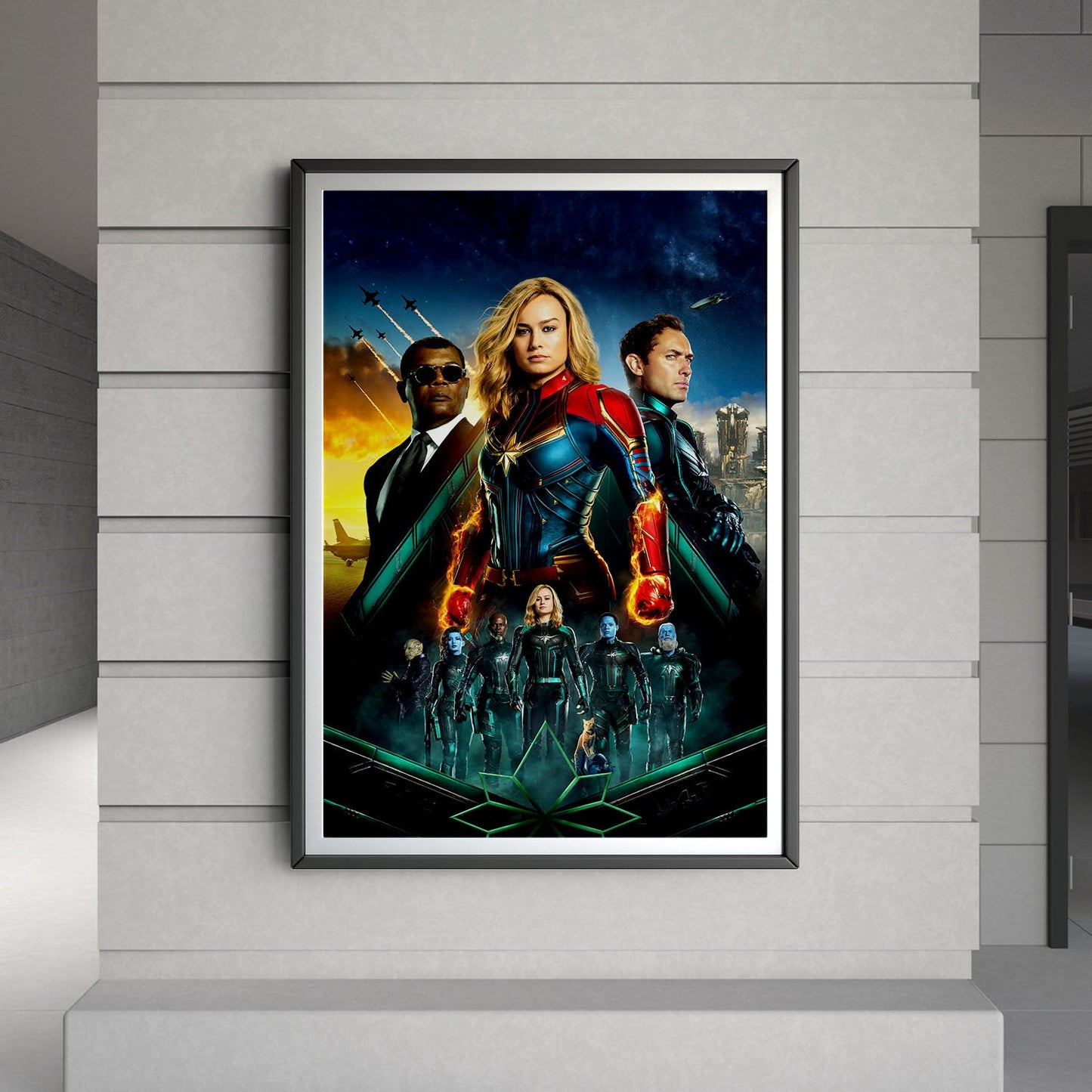 Flex Designs Poster Captain Marvel Textless 8 x 10" Home Goods - Movie 2019 Movie Poster