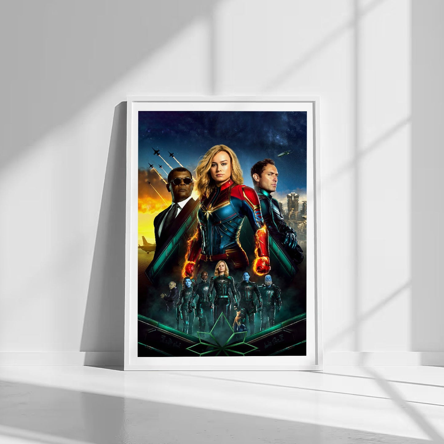 Flex Designs Poster Captain Marvel Textless 8 x 10" Home Goods - Movie 2019 Movie Poster