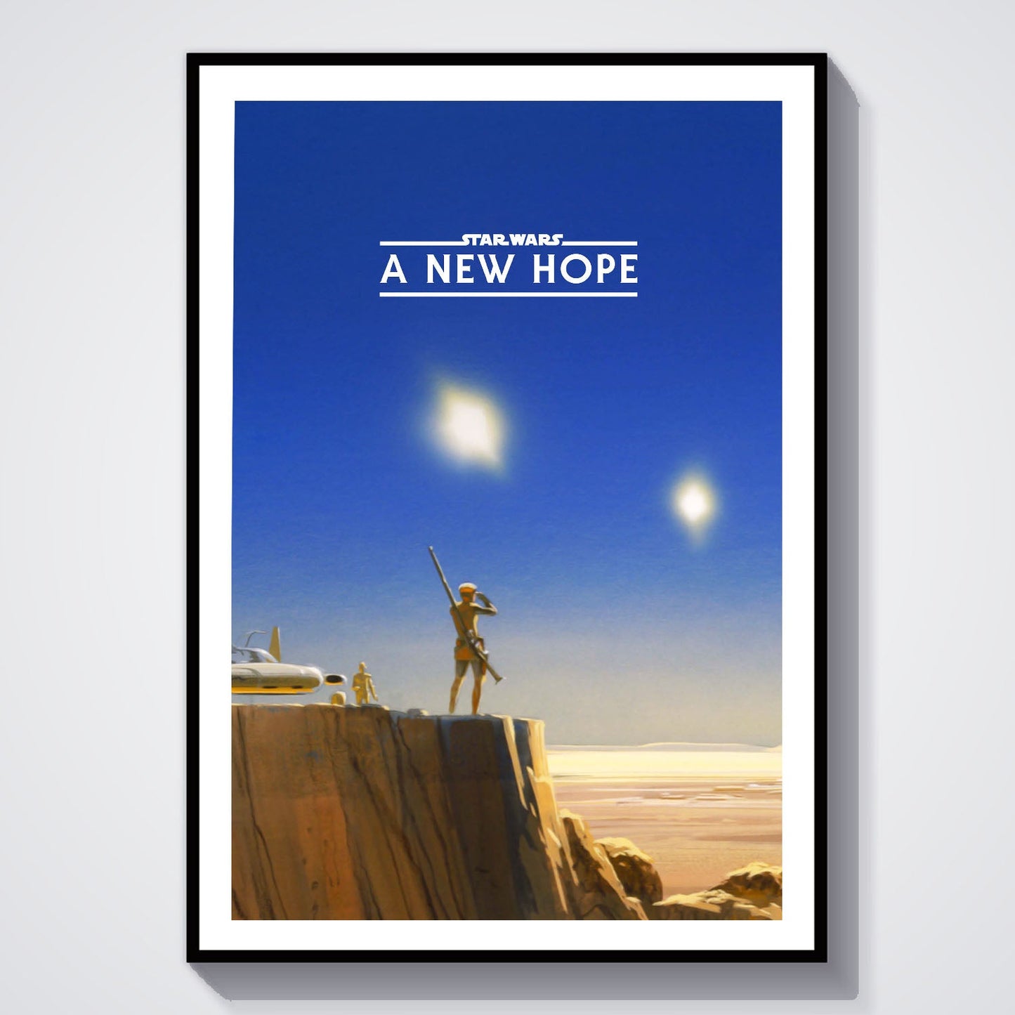 Flex Designs Poster Star Wars Episode IV - A New Hope Minimalist 8 x 10" Home Goods - Movie 1977 Movie Poster