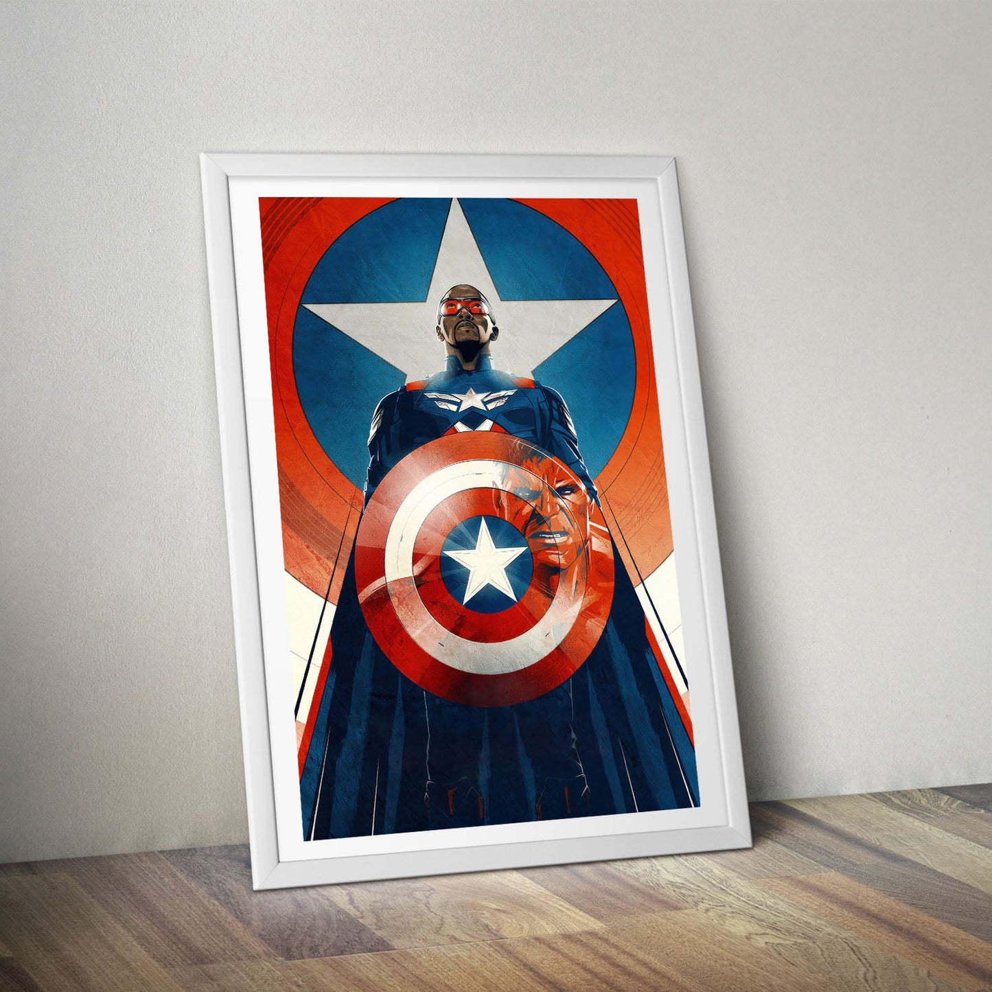 Flex Designs Poster Captain America Brave New World Cartoon 8 x 10" Home Goods - Movie 2025 Movie Poster