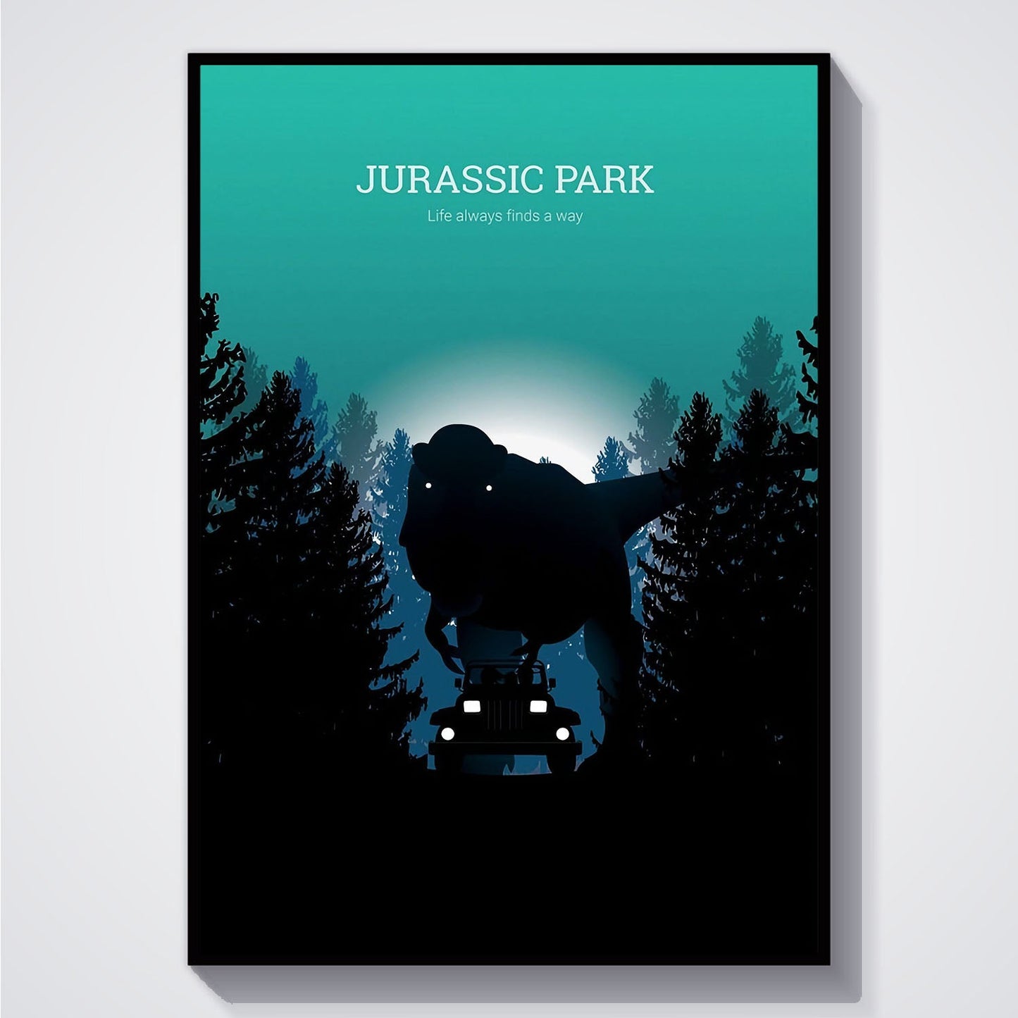 Flex Designs Poster Jurassic Park Minimalist 5 x 7" Home Goods - Movie 1993 Movie Poster