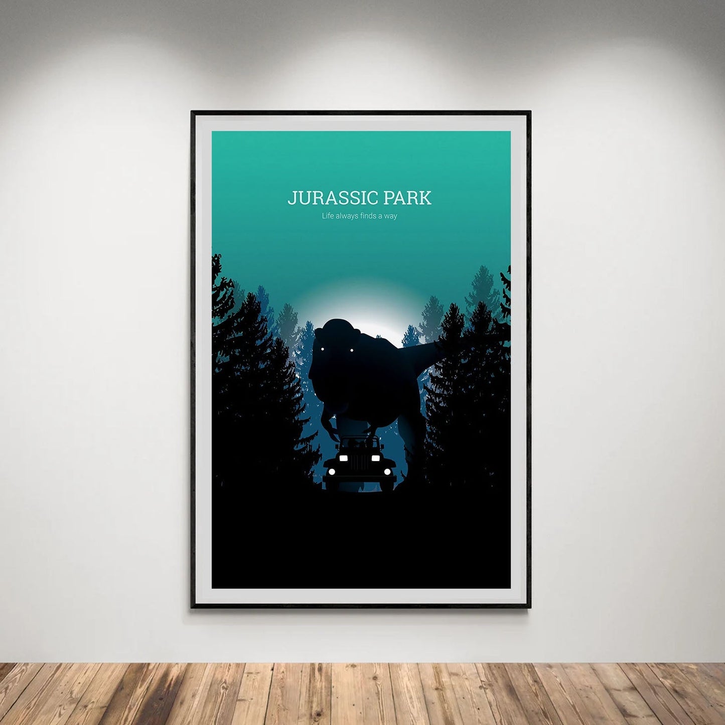 Flex Designs Poster Jurassic Park Minimalist 5 x 7" Home Goods - Movie 1993 Movie Poster