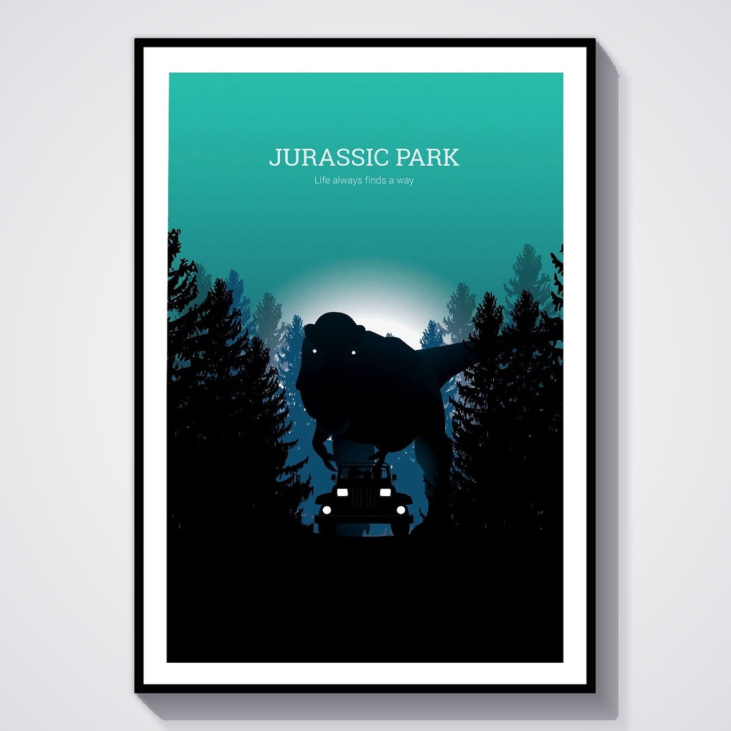 Flex Designs Poster Jurassic Park Minimalist 8 x 10" Home Goods - Movie 1993 Movie Poster