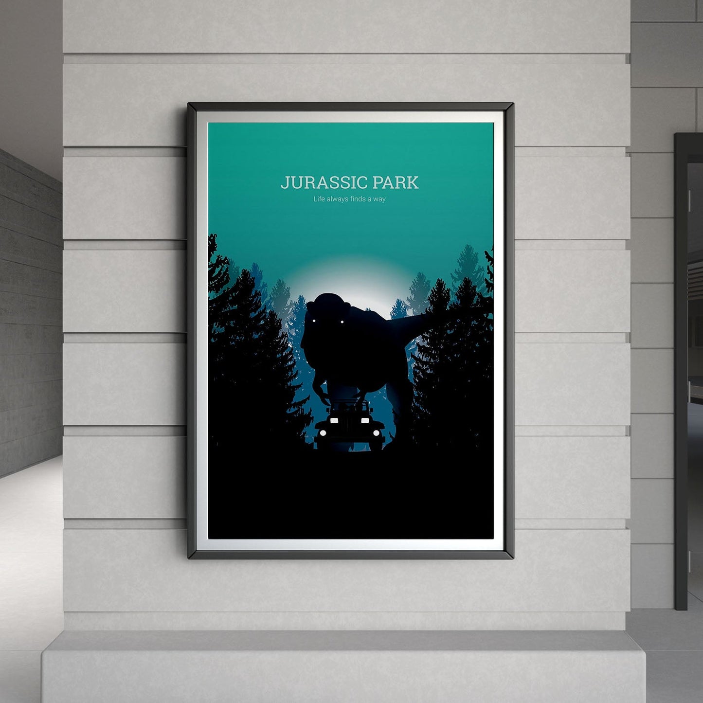 Flex Designs Poster Jurassic Park Minimalist 8 x 10" Home Goods - Movie 1993 Movie Poster