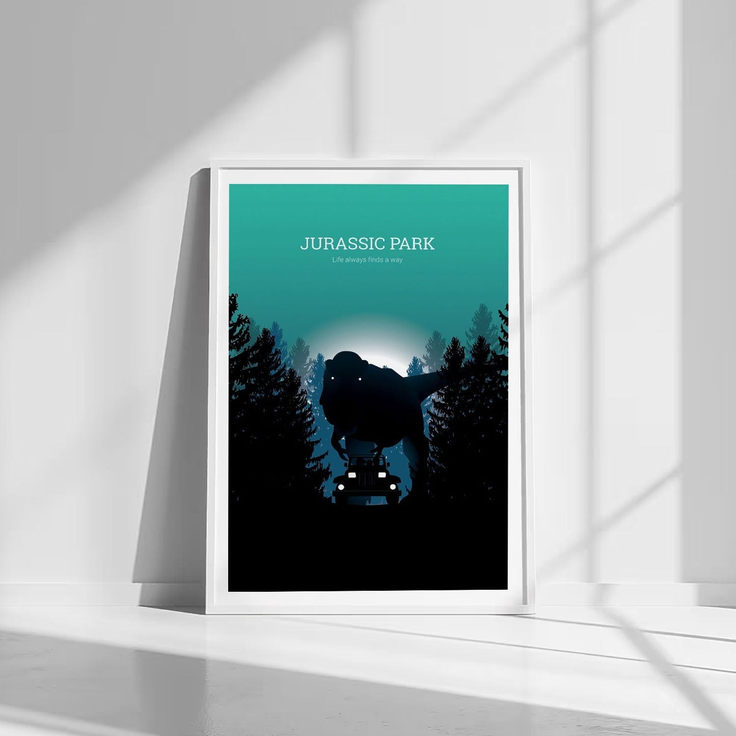 Flex Designs Poster Jurassic Park Minimalist 8 x 10" Home Goods - Movie 1993 Movie Poster