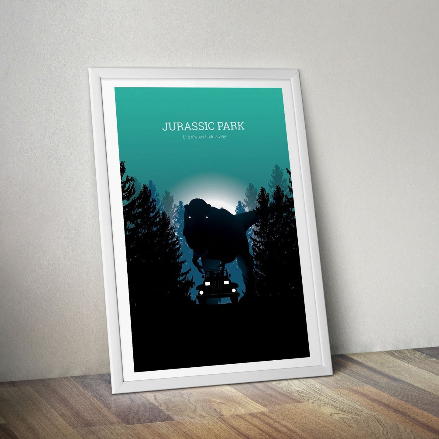 Flex Designs Poster Jurassic Park Minimalist 8 x 10" Home Goods - Movie 1993 Movie Poster