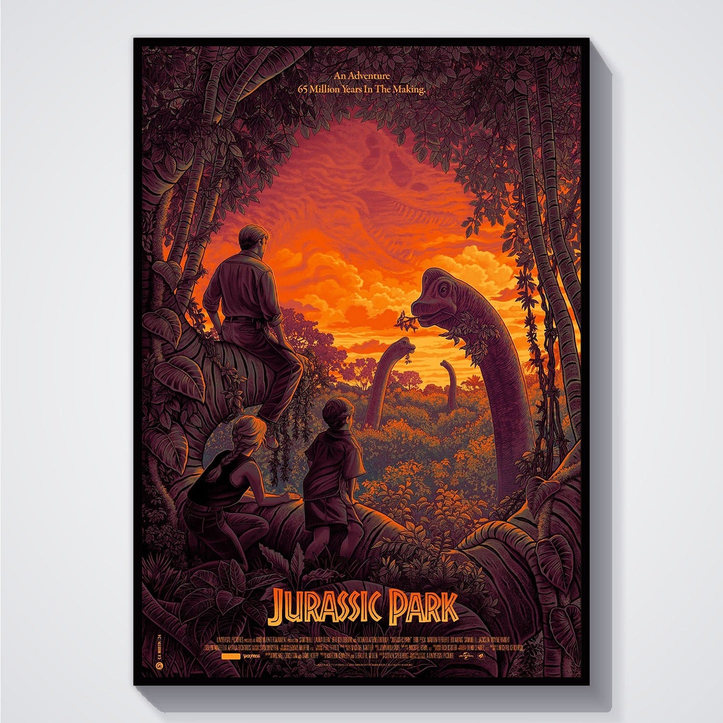 Flex Designs Poster Jurassic Park Cartoonified 5 x 7" Home Goods - Movie 1993 Movie Poster