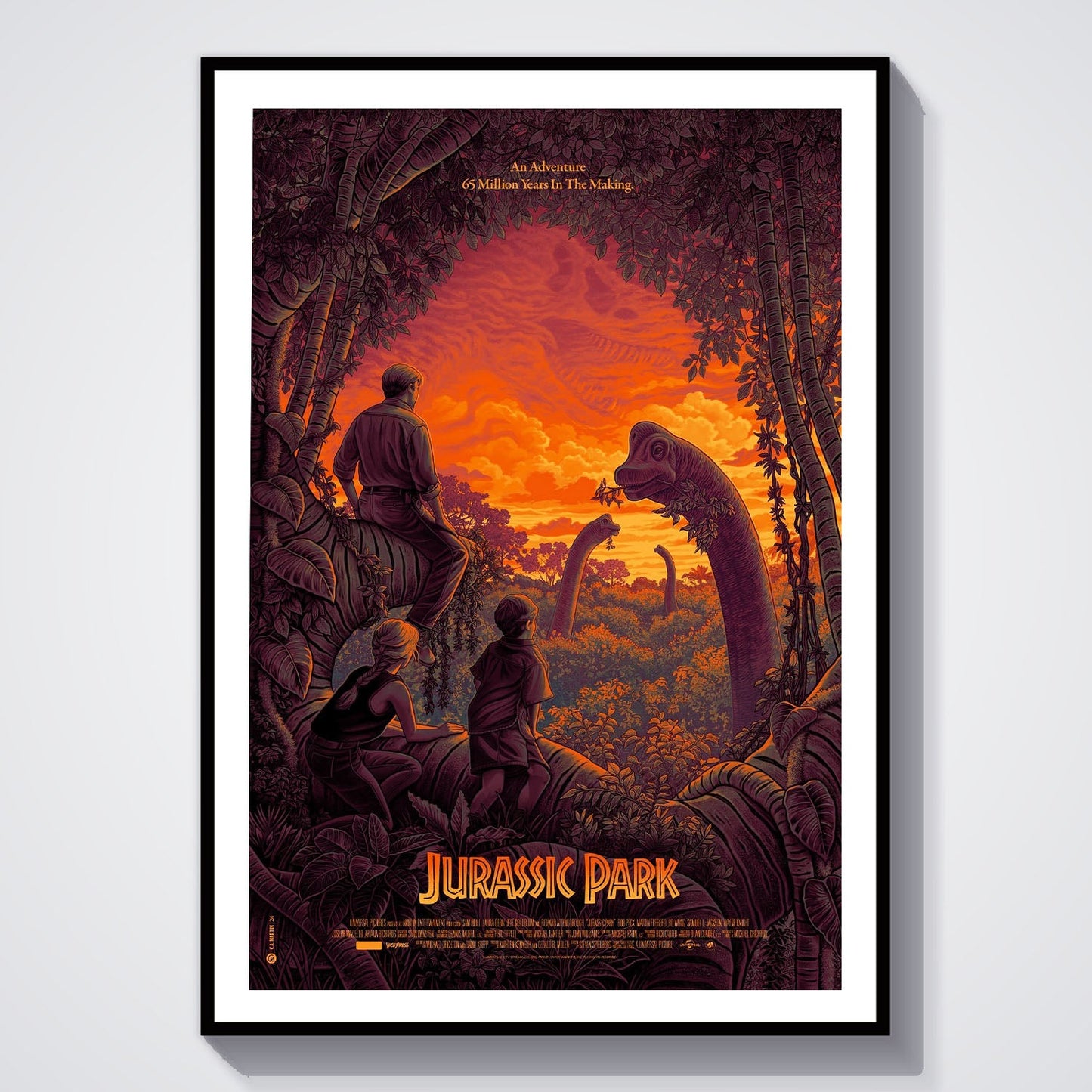 Flex Designs Poster Jurassic Park Cartoonified 8 x 10" Home Goods - Movie 1993 Movie Poster