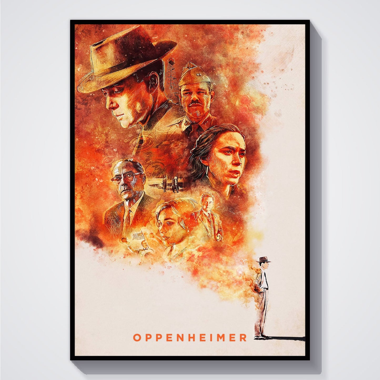 Flex Designs Poster Oppenheimer Sketch 5 x 7" Home Goods - Movie 2023 Movie Poster