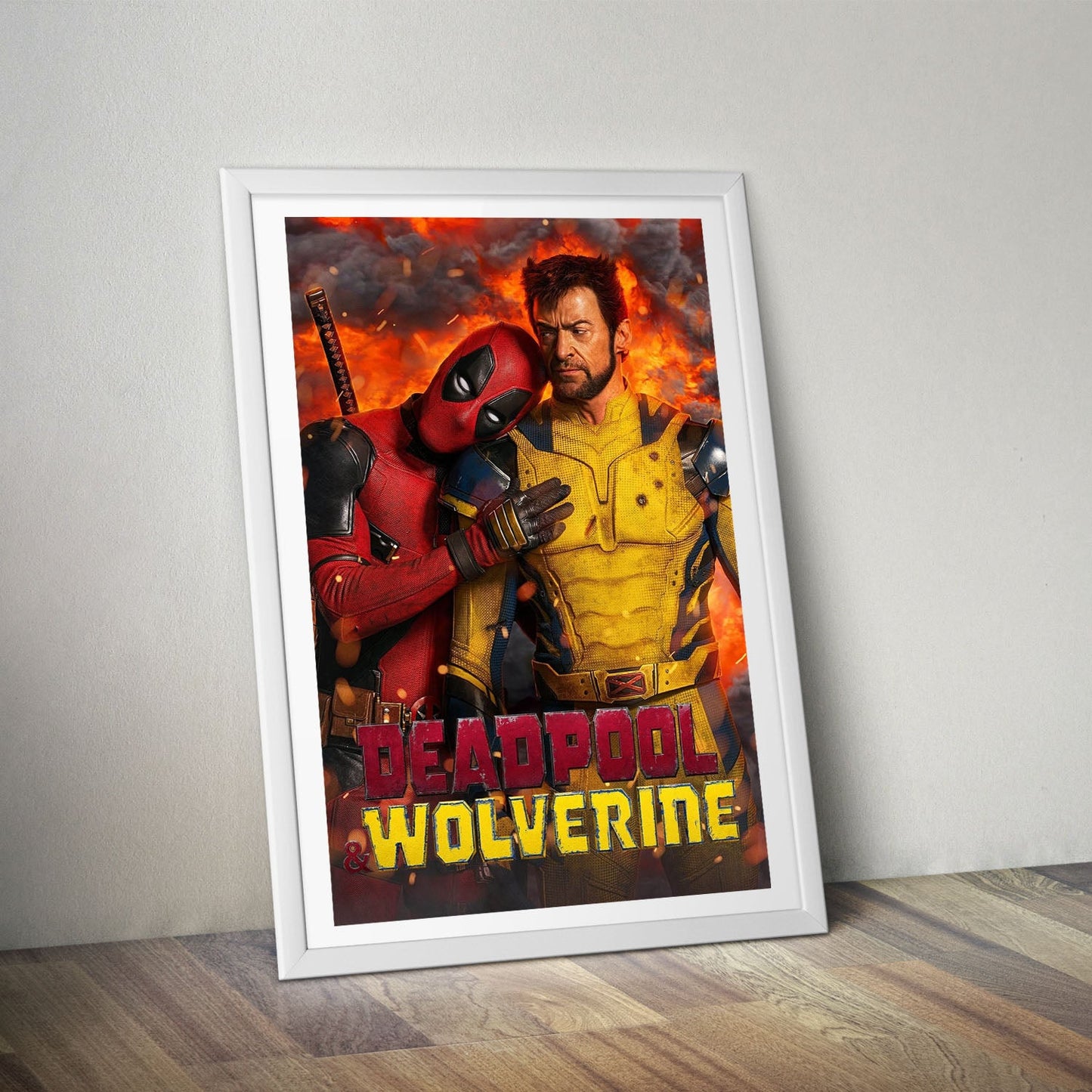 Flex Designs Poster Deadpool Wolverine Explosion 8 x 10" Home Goods - Movie 2023 Movie Poster