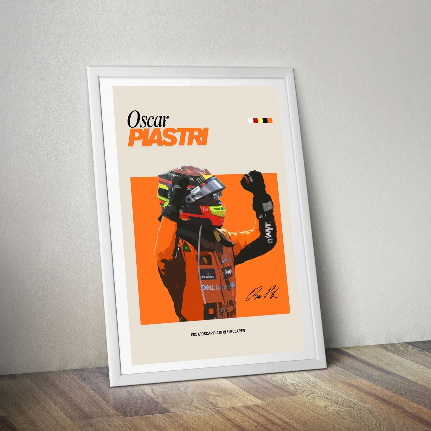 Flex Designs Poster Oscar Piastri McLaren F1 FlexM 8 x 10" Home Goods - Sports Poster