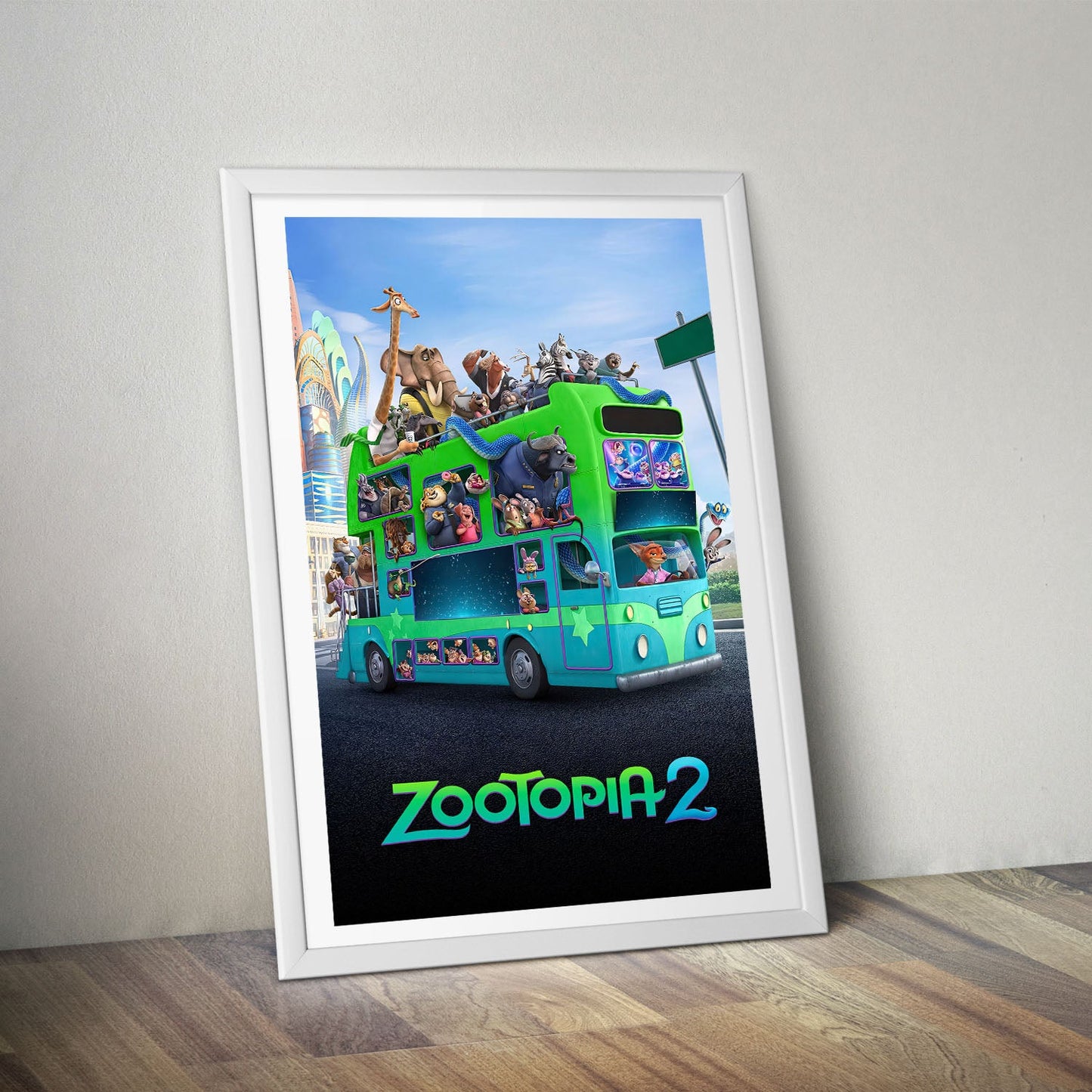 Flex Designs Poster Zootopia 2 Bus 8 x 10" Home Goods - Movie 2025 Movie Poster