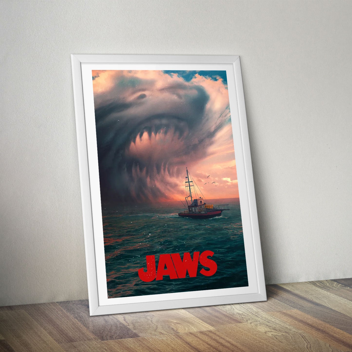 Flex Designs Poster Jaws Shark Cloud 8 x 10" Home Goods - Movie 1975 Movie Poster