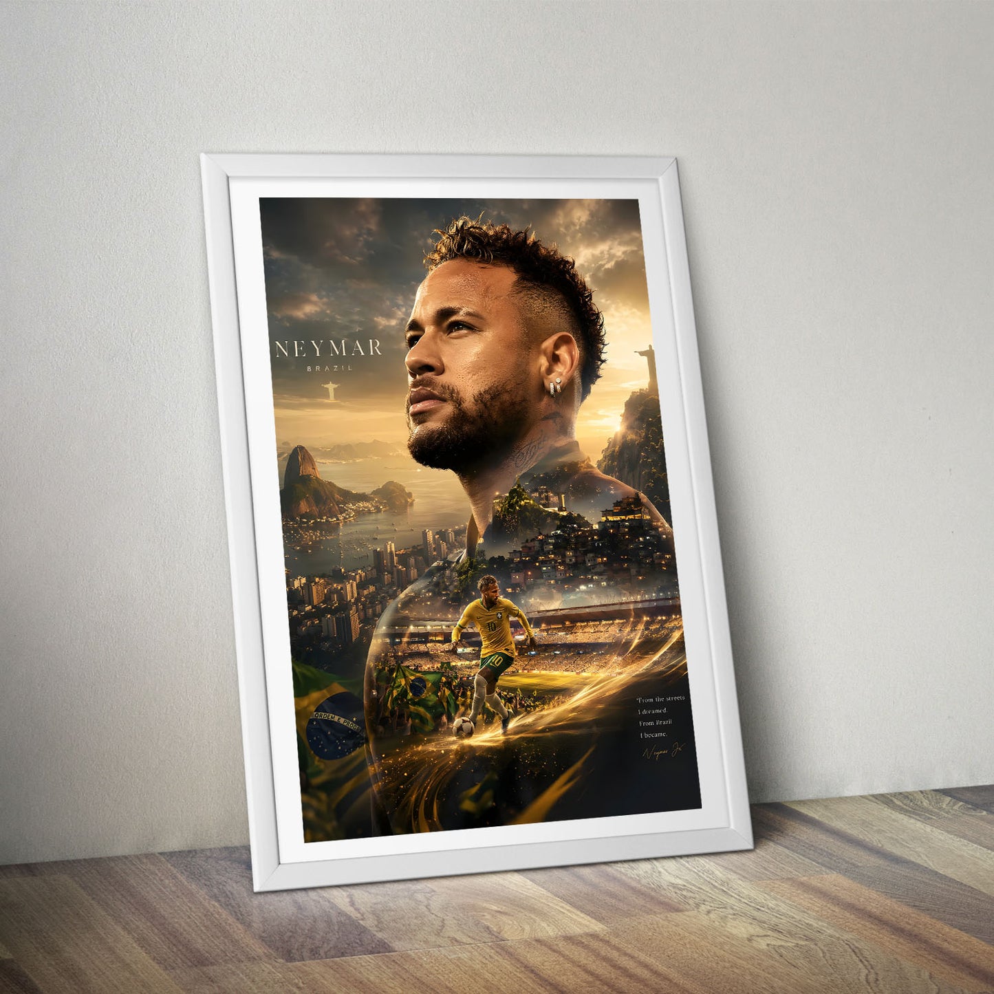 Flex Designs Poster Neymar Jr Portrait 8 x 10" Home Goods - Sports Poster