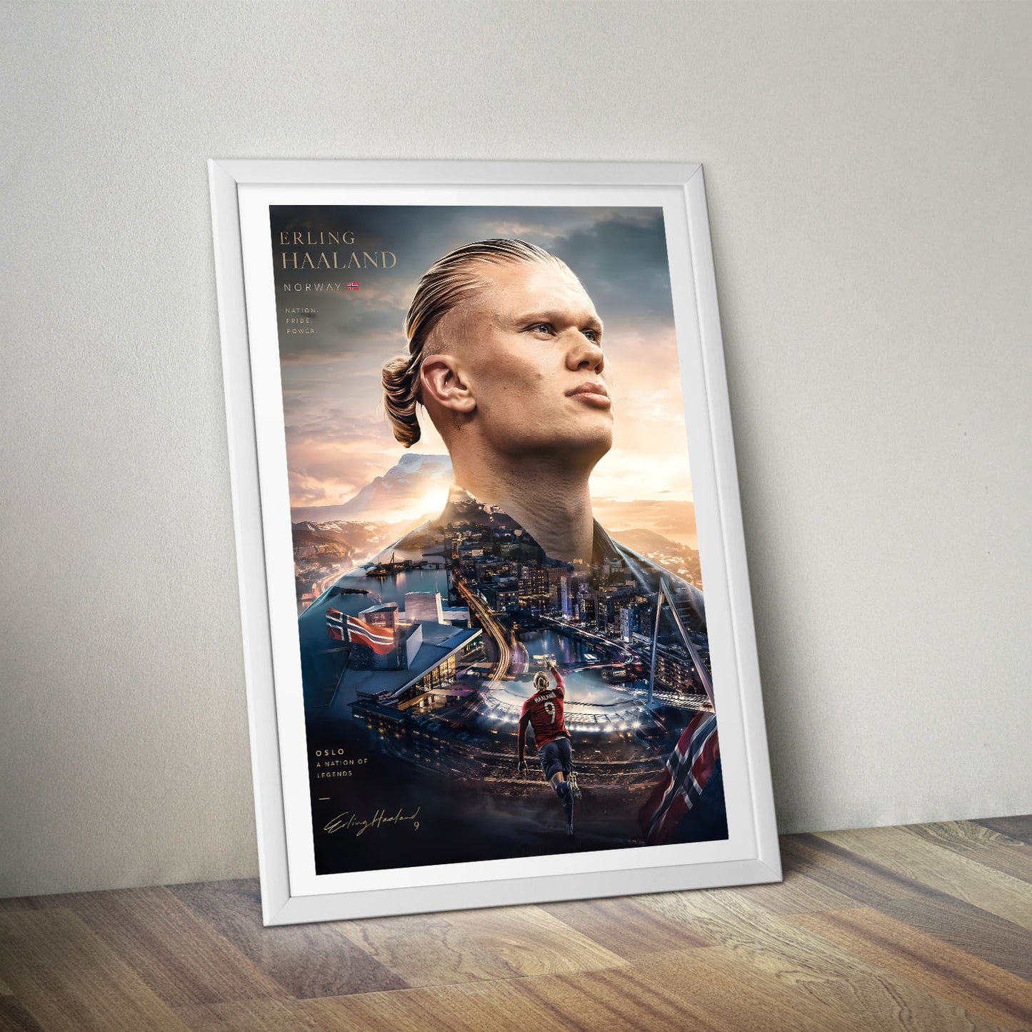 Flex Designs Poster Erling Haaland Portrait 8 x 10" Home Goods - Sports Poster